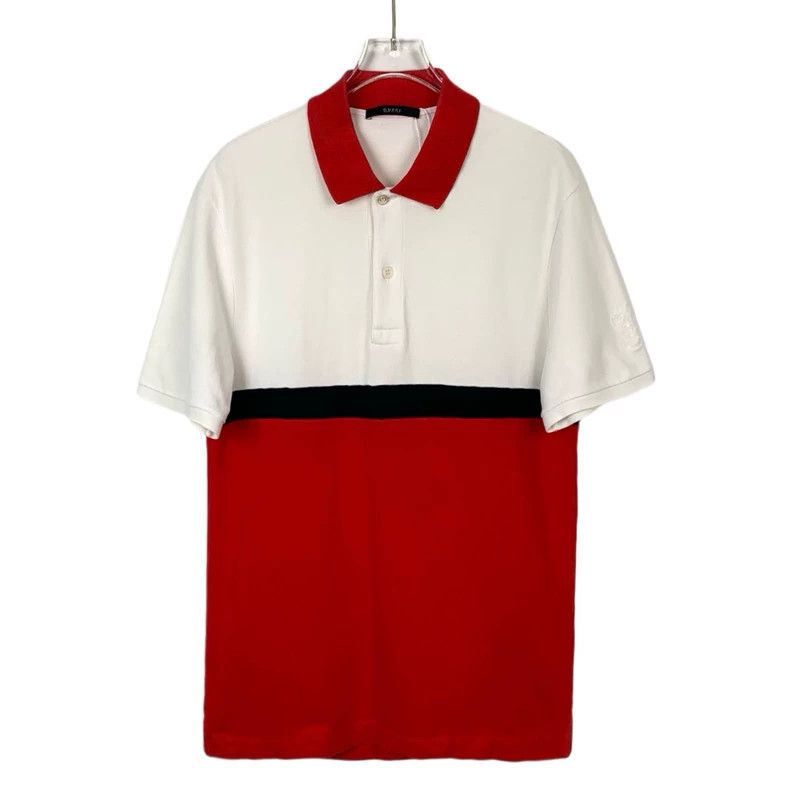 Gucci Gucci Red and white color matching logo embroidered cotton Size US S / EU 44-46 / 1 - 1 Thumbnail
