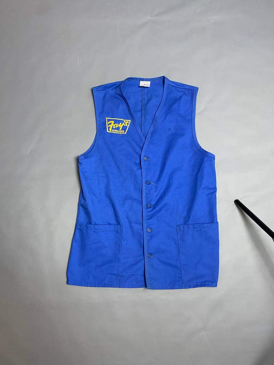 VTG 80-90s Fays Drugs Store Workers Vest Blue Size M Usa