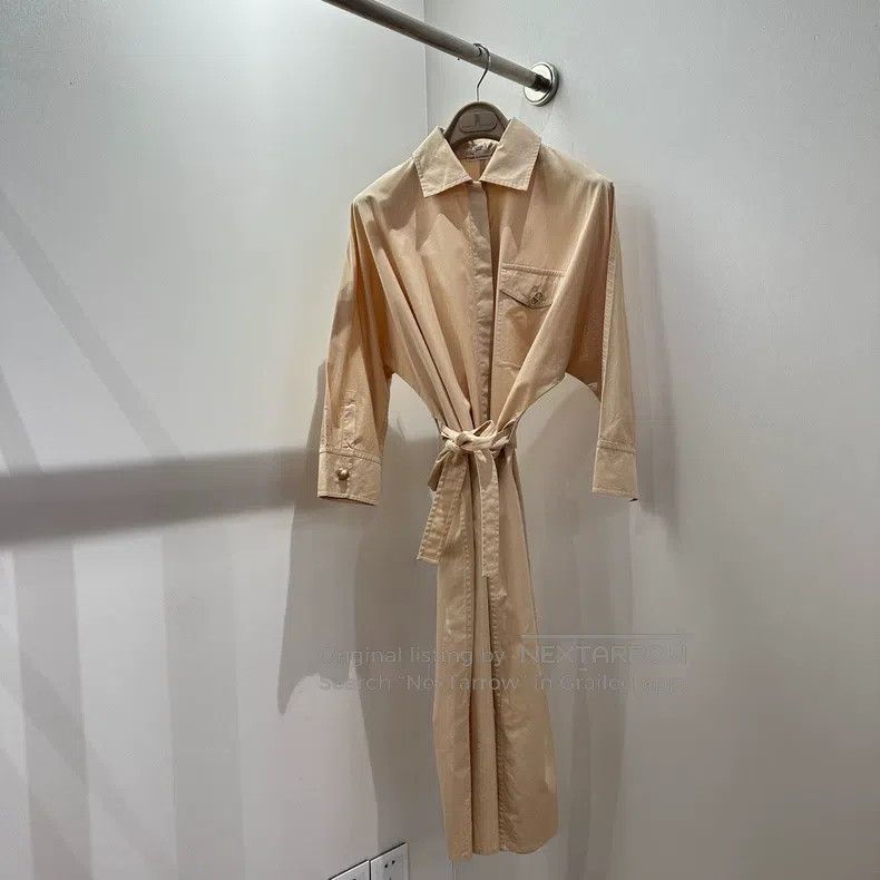 Hermes Hermes Snout扣 Pocket Tie Front Shirt Dress Size XXS / US 00 / IT 34 - 1 Thumbnail