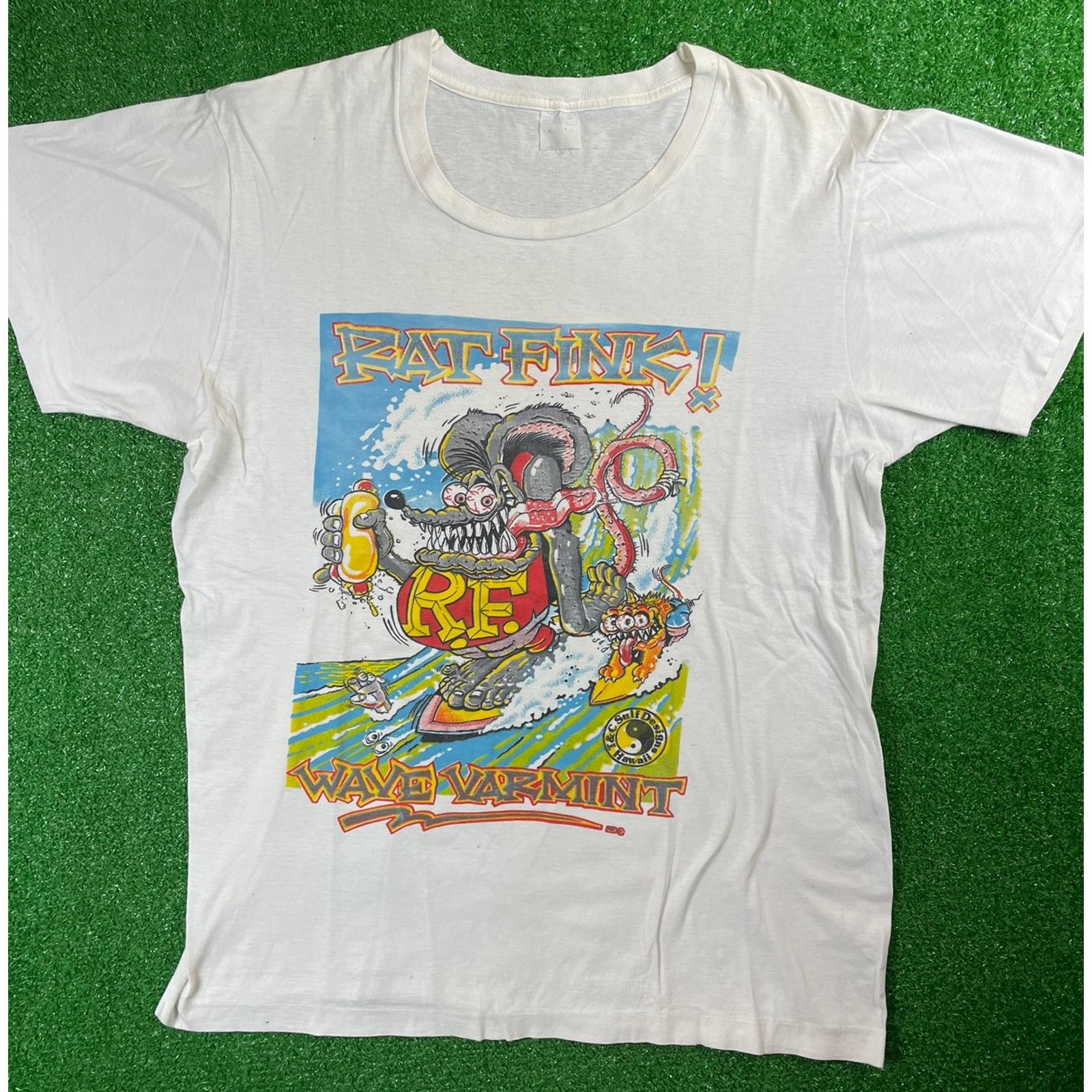 Vintage Vintage 80s Rat Fink T&C Surf Designs Wave Varmint XL Shirt Size US XL / EU 56 / 4 - 3 Thumbnail