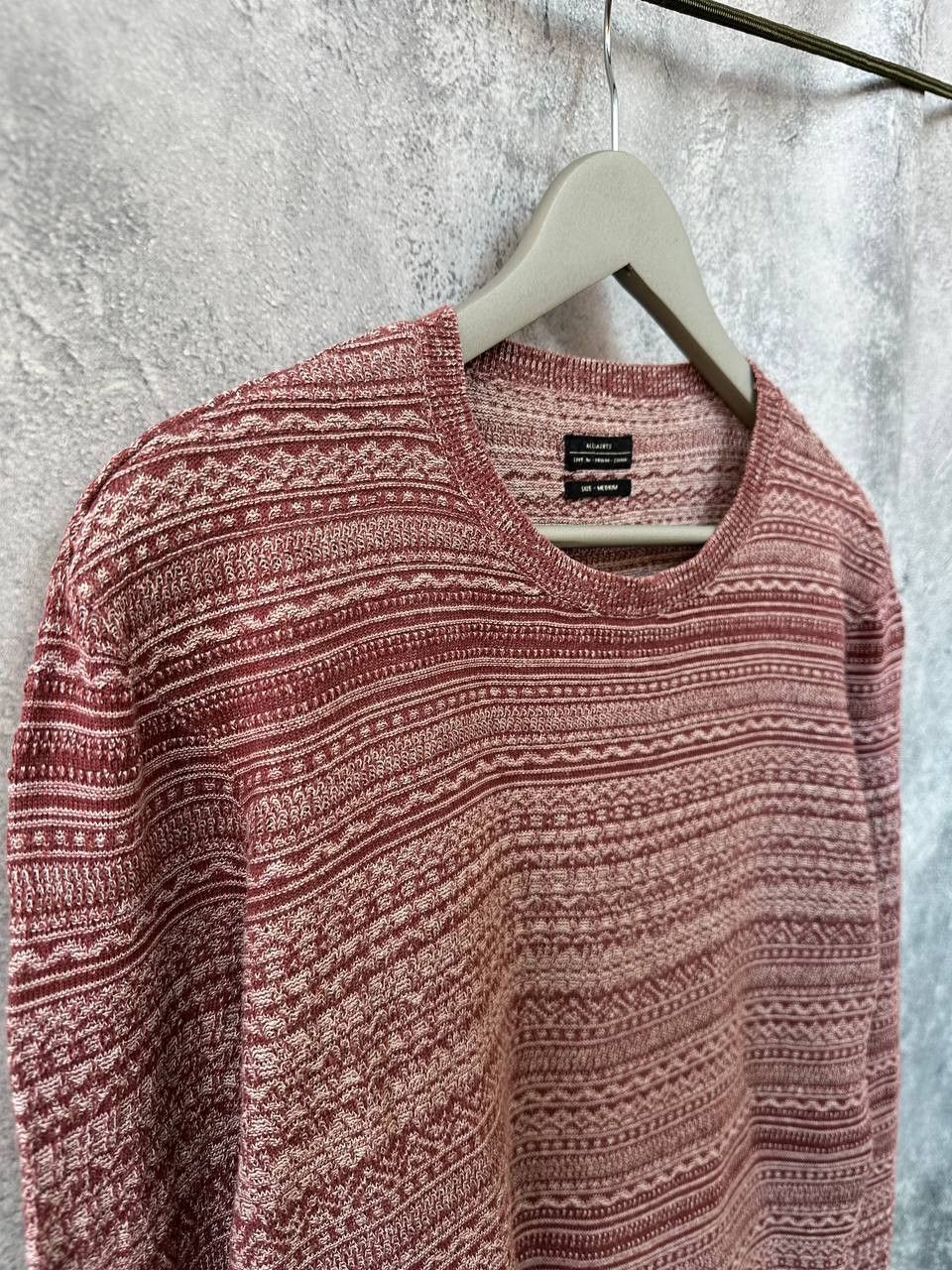 Allsaints AllSaints Maroon Cotton/Linen Halsey Crew Indigo Sweater Size US M / EU 48-50 / 2 - 4 Thumbnail