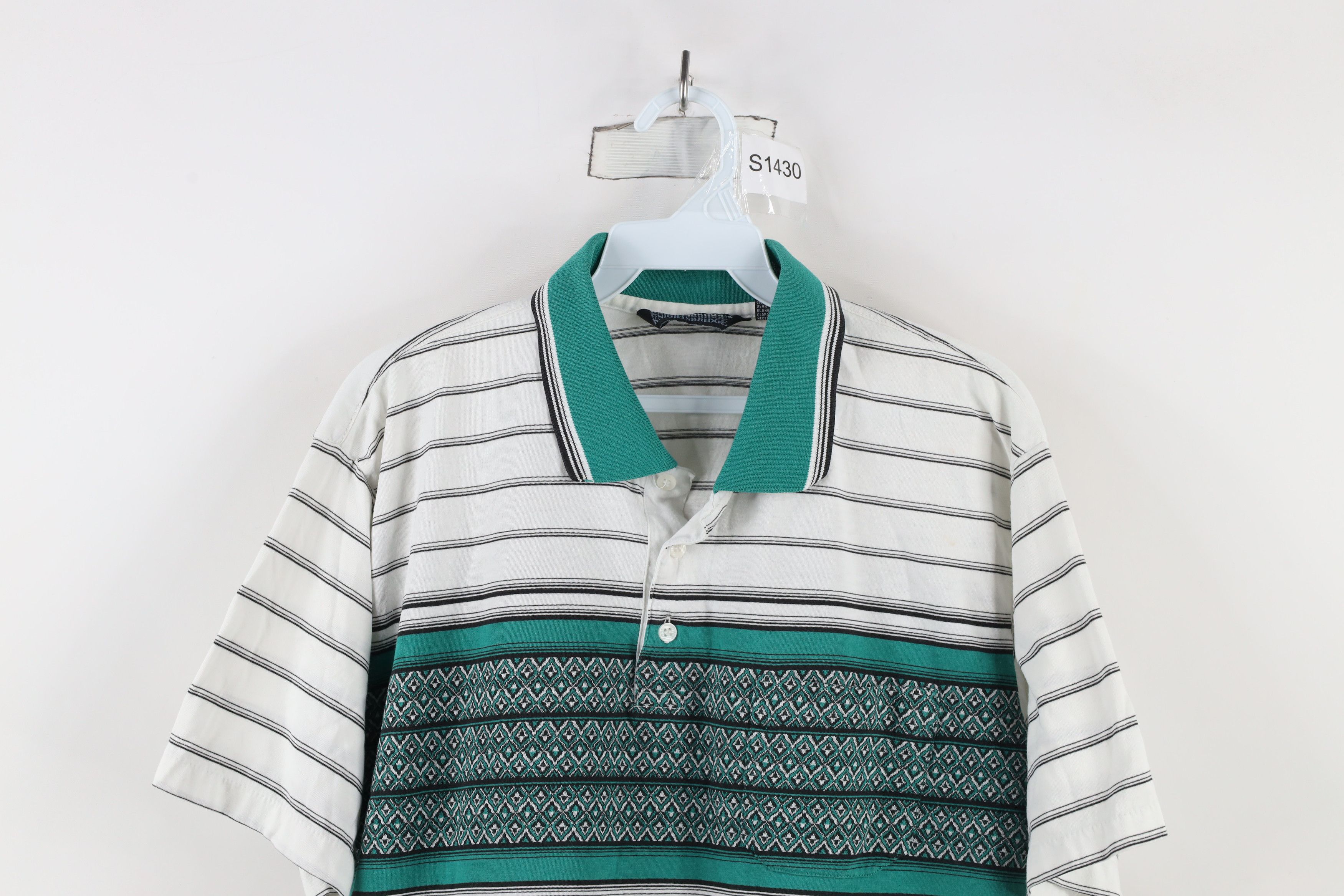 Vintage Vintage 90s Streetwear Southwestern Knit Collared Polo Shirt Size US L / EU 52-54 / 3 - 2 Thumbnail