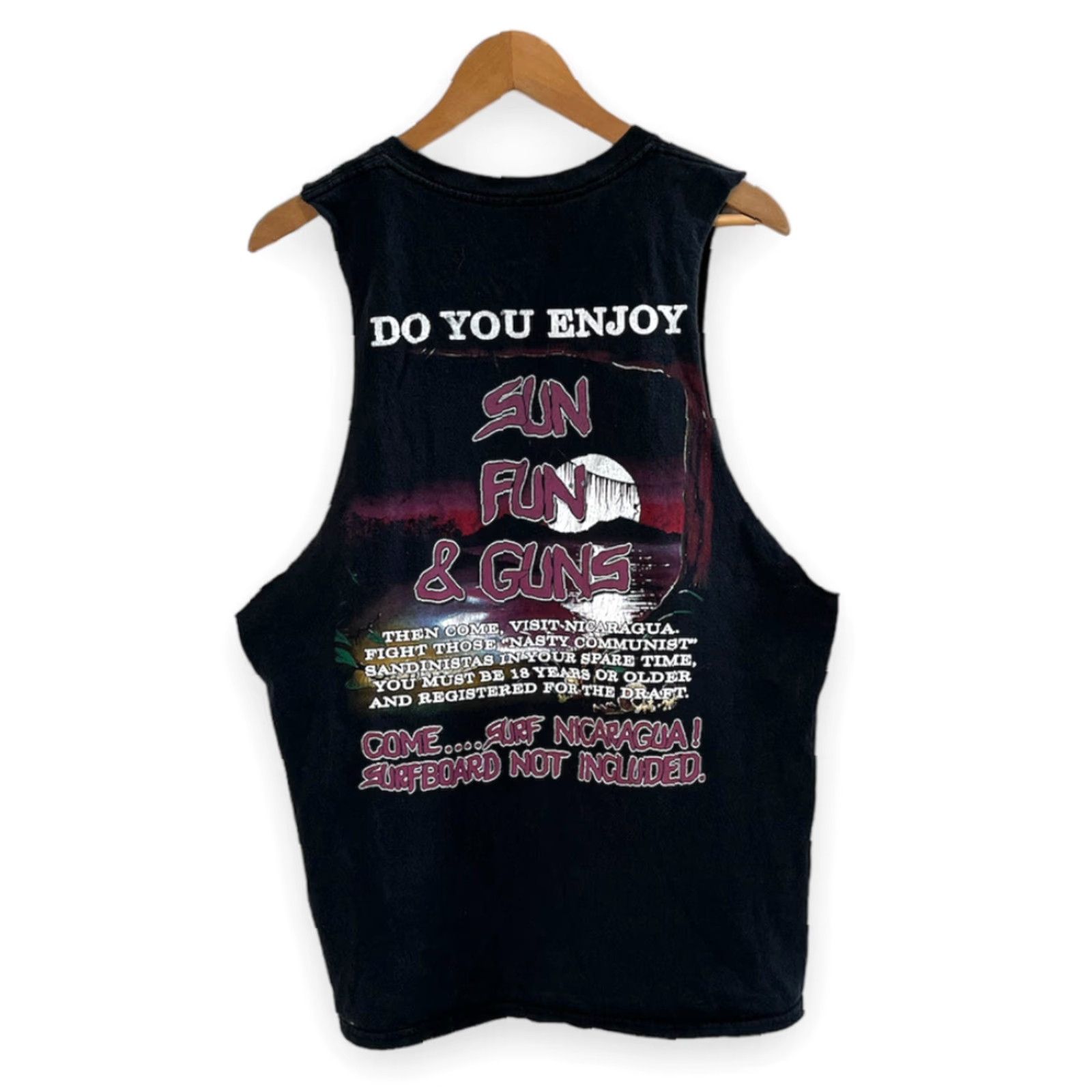 Vintage VINTAGE Sacred Reich Surf Nicaragua Shirt L Men Sleeveless T-Shirt Black Band Death Metal Thrash Sun Fun Guns Size US L / EU 52-54 / 3 - 2 Thumbnail