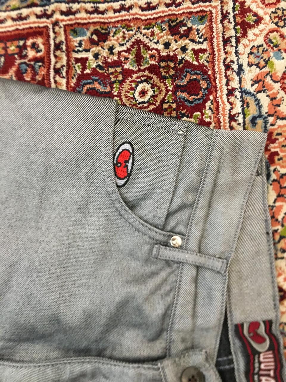 Jean × Wu-Tang Clan Vintage WU WEAR jeans, shiny gray silver metallic baggy Size US 29 - 6 Thumbnail
