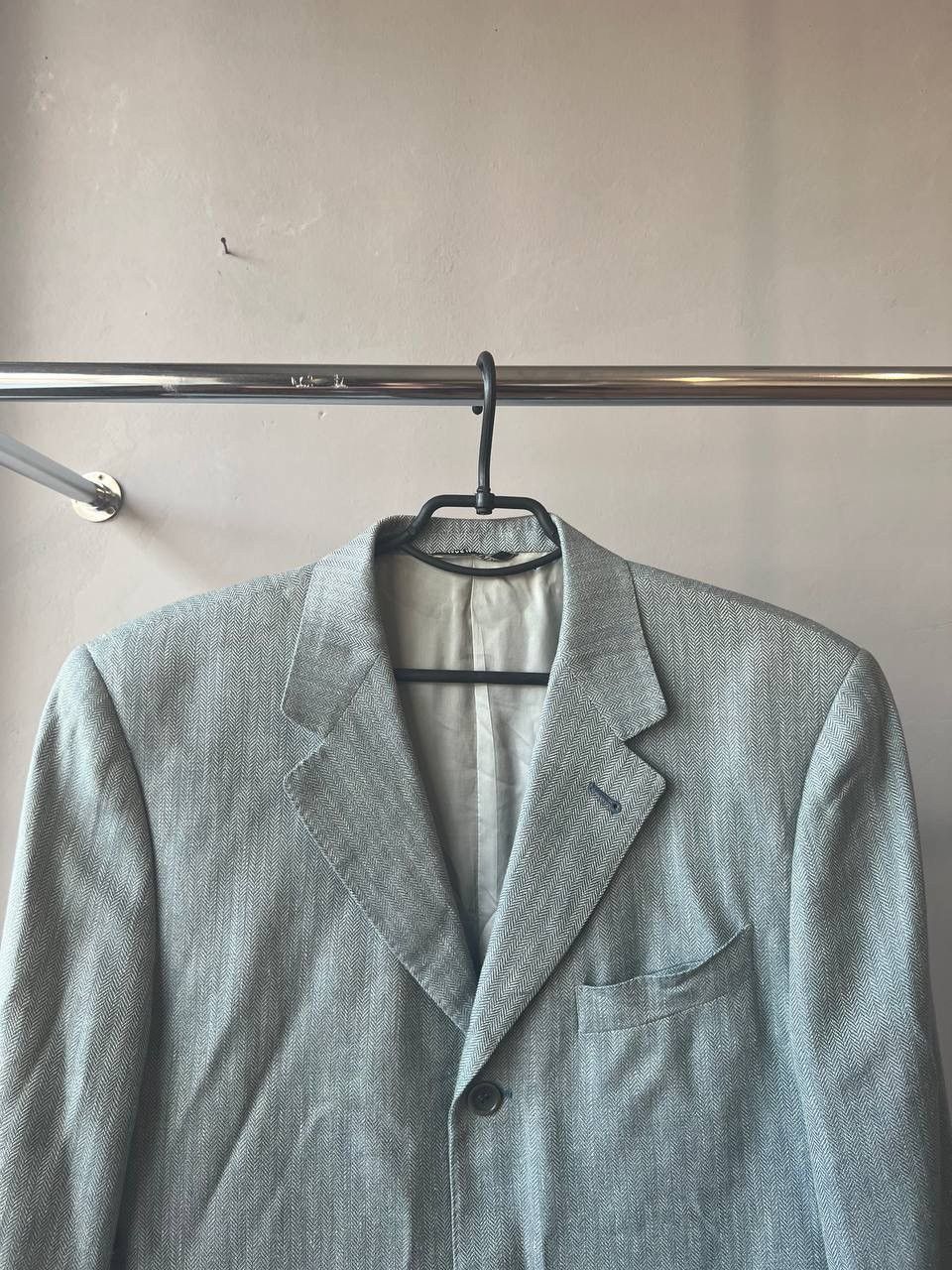 Celine 80/90’s CELINE HOMME RARE GREY MENS LINEN BLAZER JACKET 48 Size US L / EU 52-54 / 3 - 3 Thumbnail