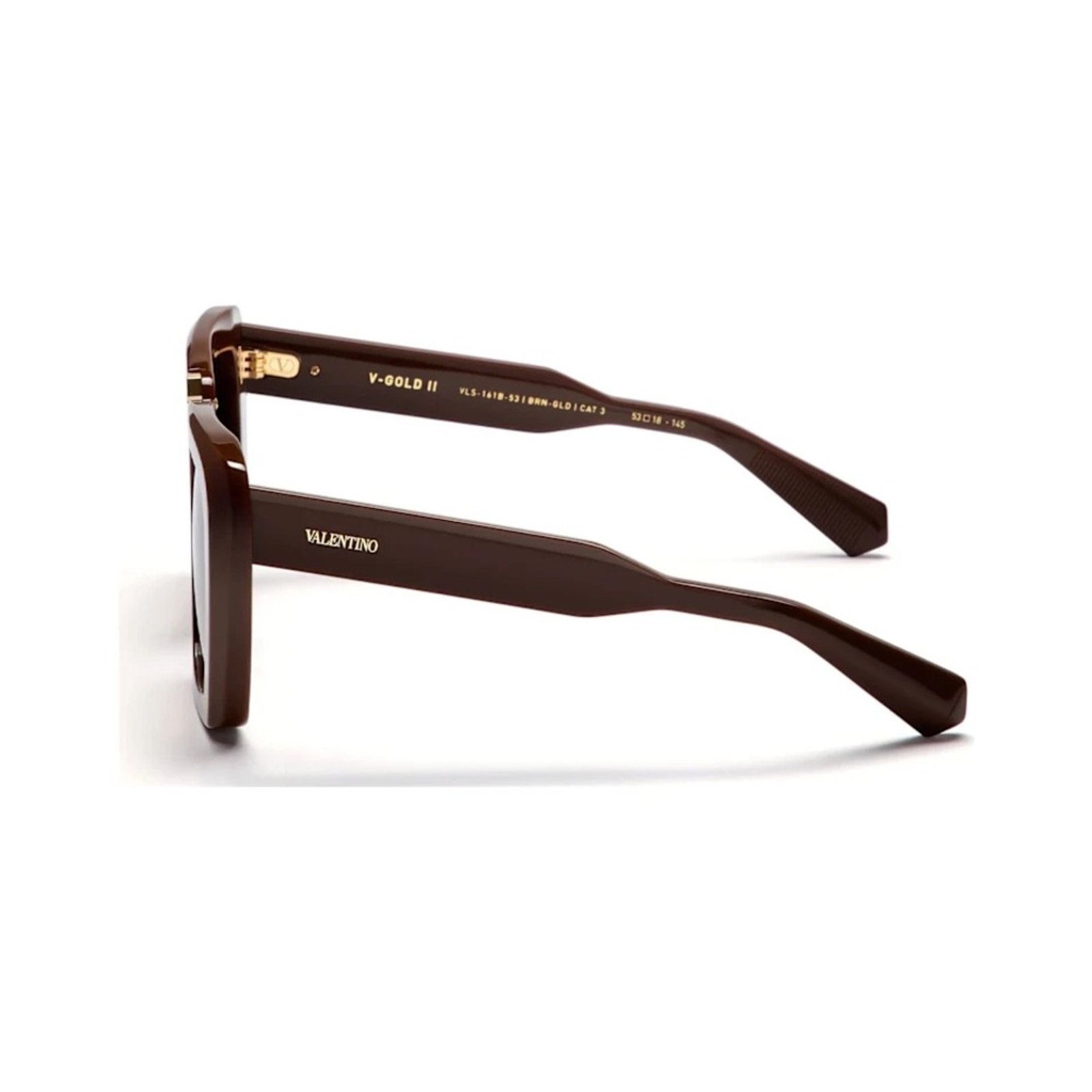 New! Valentino V GOLD || VLS 161B Brown Sunglasses display picture 2