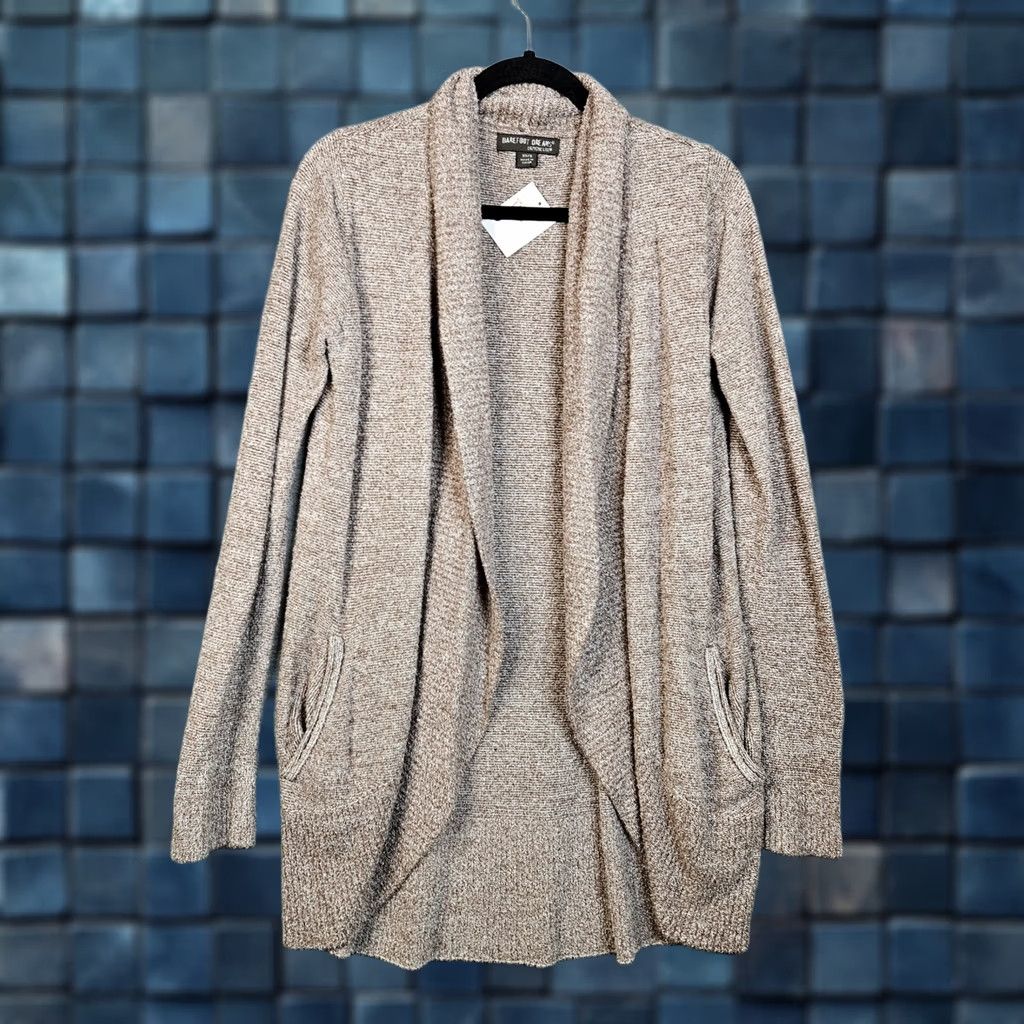 Vintage BAREFOOT DREAMS Cardigan XS Women Open Front Knit Nylon Rayon Beige Cocoa Pearl Heather Casual Travel Modern Size XS / US 0-2 / IT 36-38 - 1 Thumbnail