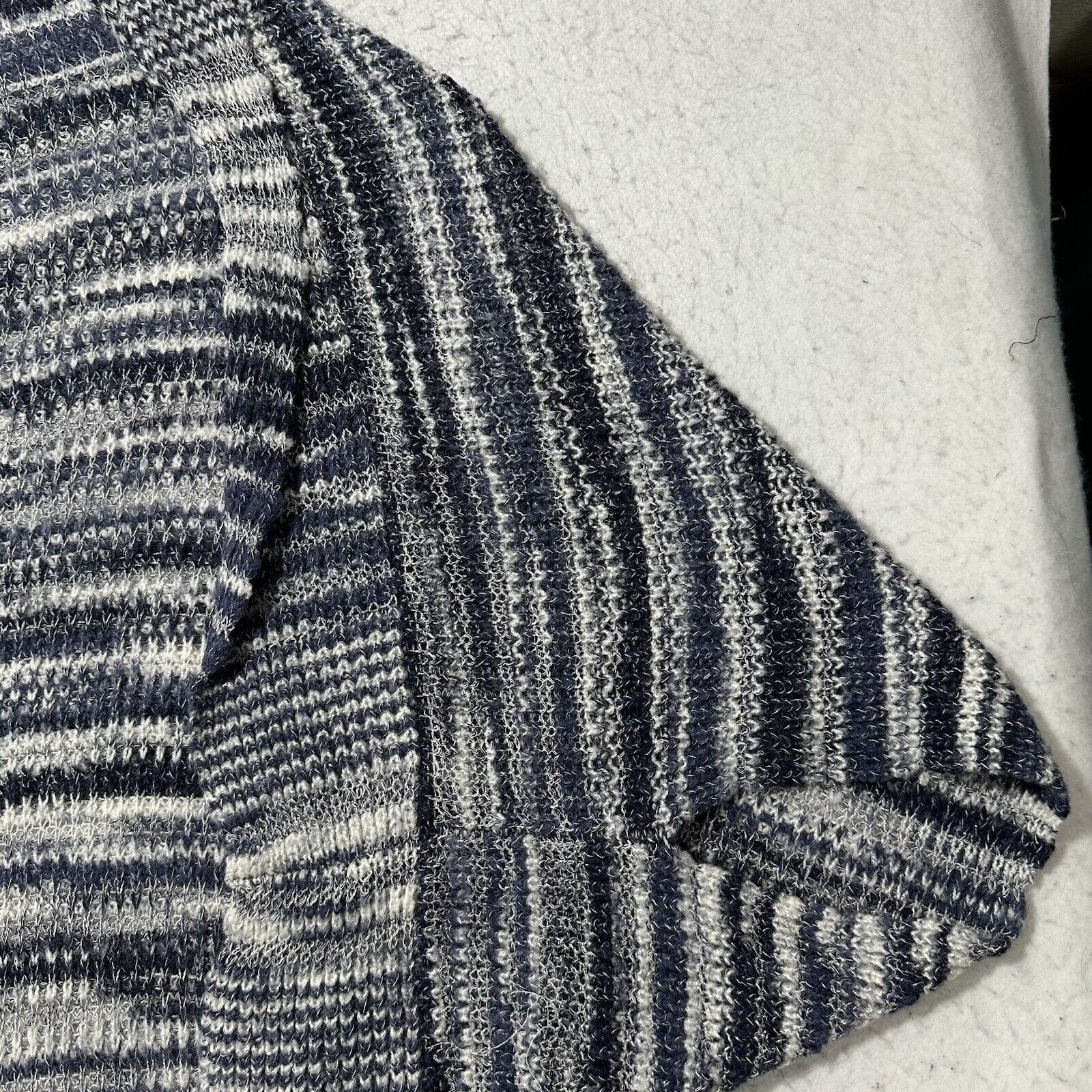 Chicos Chico's Small Short Blue White Stripe Cardigan Sweater Size S / US 4 / IT 40 - 5 Thumbnail