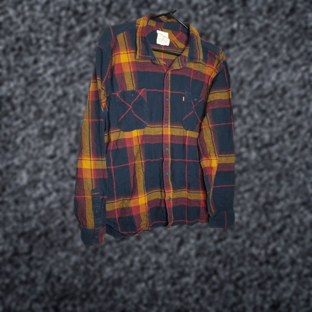 Levi's Levi's Mens XXL Shirt Blue Plaid Button-Down Pockets Size US XXL / EU 58 / 5 - 1 Thumbnail