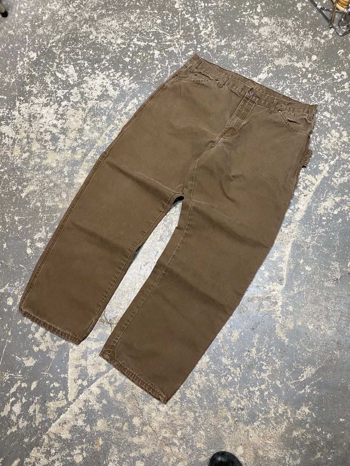 Carhartt × Dickies × Vintage Vintage Dickies Brown Mocha Carpenter Baggy Fit Pants Size US 38 / EU 54 - 4 Thumbnail