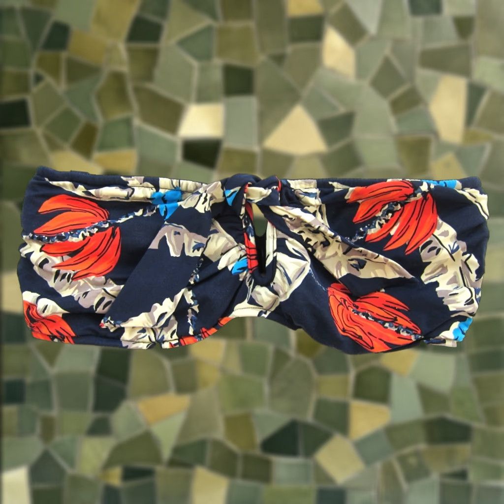 Vintage VINTAGE Seafolly Australia Blue Orange Tropical Floral Underwire Bandeau Bikini Top 14 Size XL / US 12-14 / IT 48-50 - 1 Thumbnail