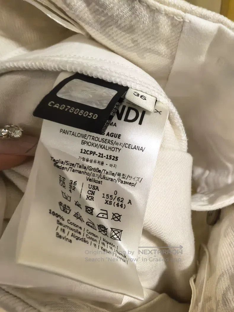 Fendi Fendi White Logo Printed High Waist Short Pants Size 24" / US 00 / IT 34 - 4 Thumbnail
