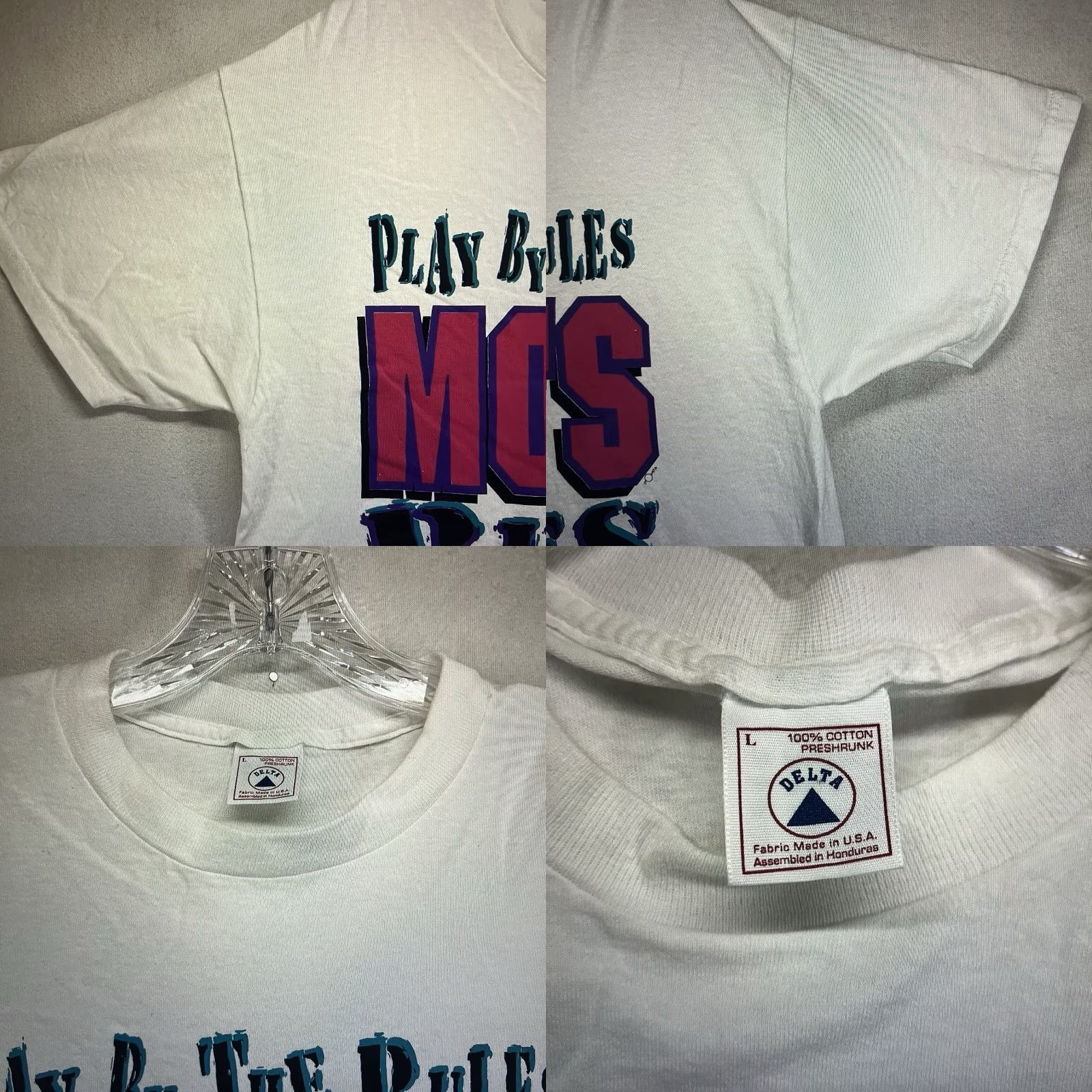 Gildan VINTAGE 90s Mom's Rules T-Shirt Unisex Adults Large White Graphic Print Humor Dad Jokes Casual Size US L / EU 52-54 / 3 - 8 Thumbnail