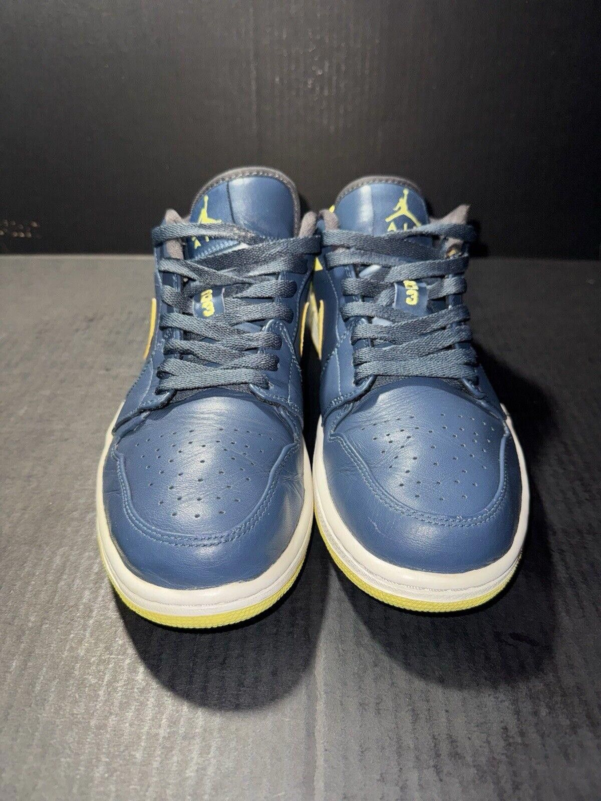 Jordan Brand Nike Air Jordan 1 Low Blue Electric Yellow 553558-417 Sz 9 Size US 9 / EU 42 - 3 Thumbnail