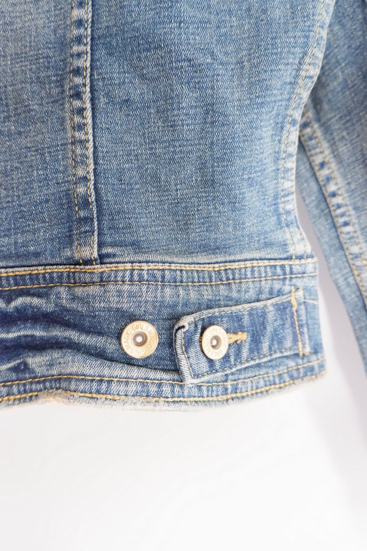 Le Grande Bleu (L.G.B.) Amazing Fur Neck Girls Magic Cropped Denim Jacket Size M / US 6-8 / IT 42-44 - 3 Thumbnail