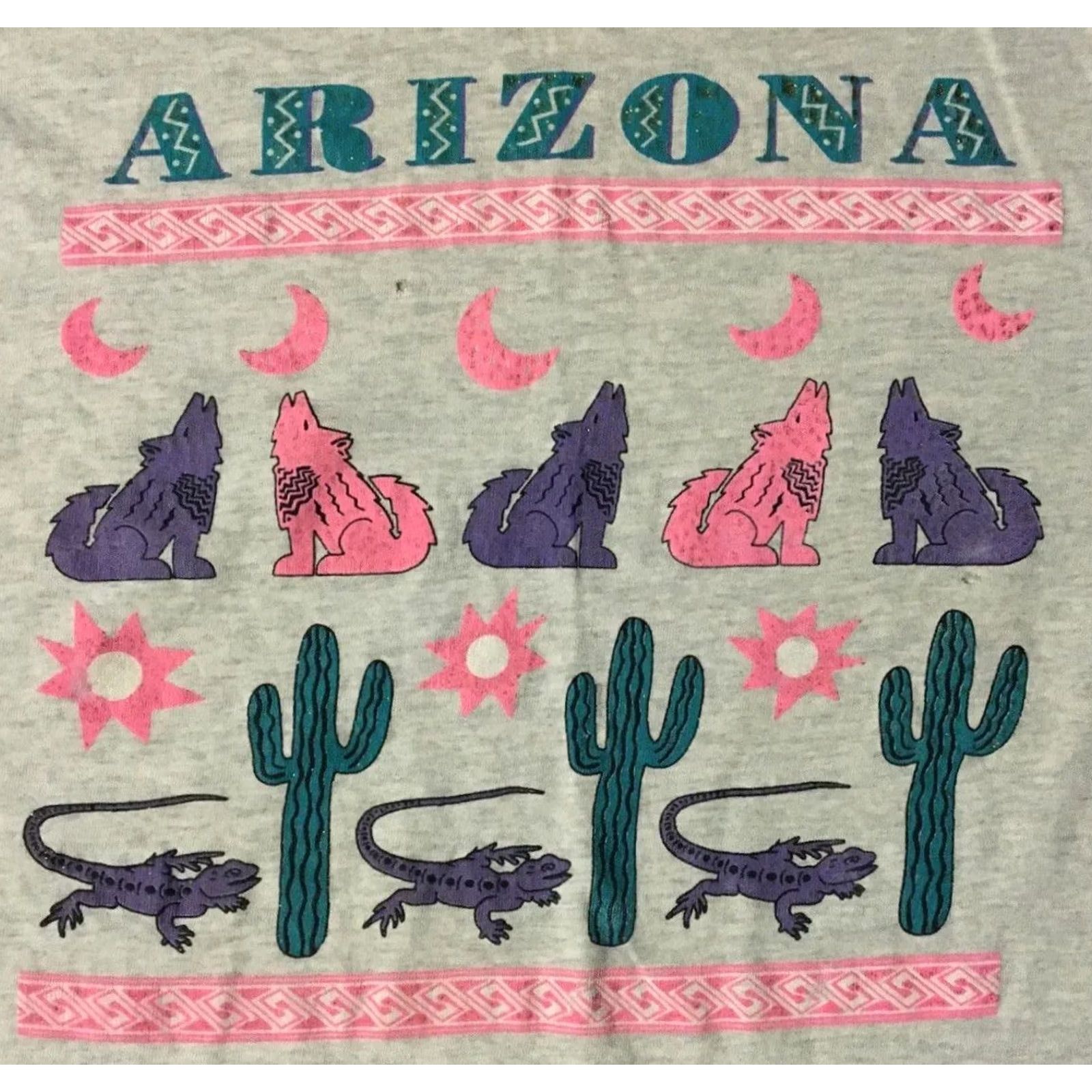 Vintage VINTAGE Arizona Faded Distress Coyote Shirt L Grunge 90s Biker Art Animal USA Sun Men T-Shirt Gray Short Sleeve Single Stitch Made in USA Size US L / EU 52-54 / 3 - 2 Thumbnail