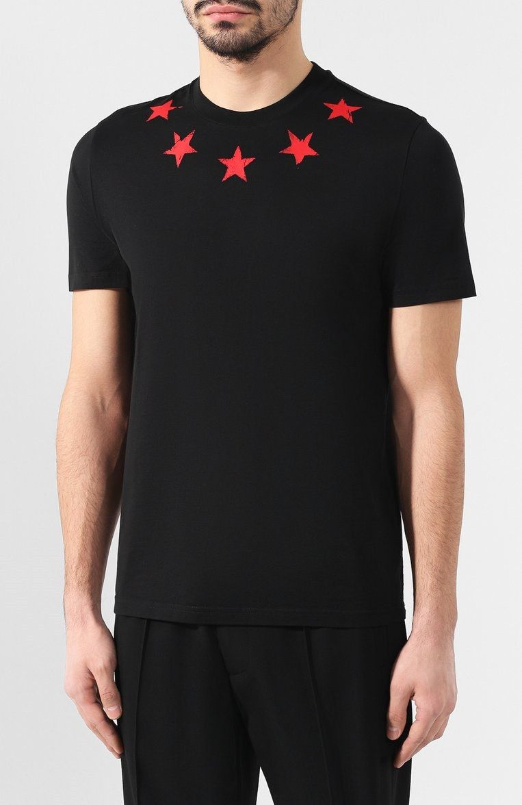 Givenchy Black and Red Cracked Stars T-Shirt Size US S / EU 44-46 / 1 - 2 Thumbnail