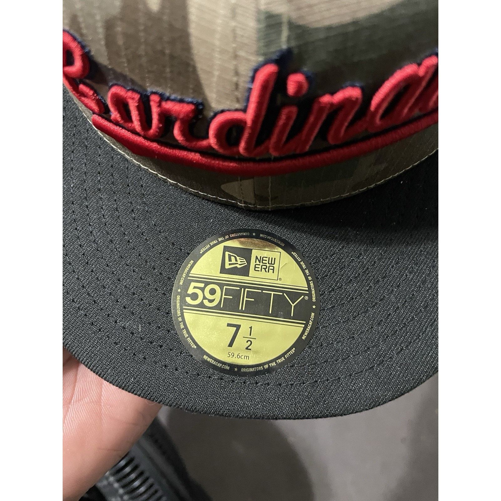 New Era Size 7 1/2- New Era St Louis Cardinals Camo 59Fifty Fitted Size ONE SIZE - 5 Thumbnail