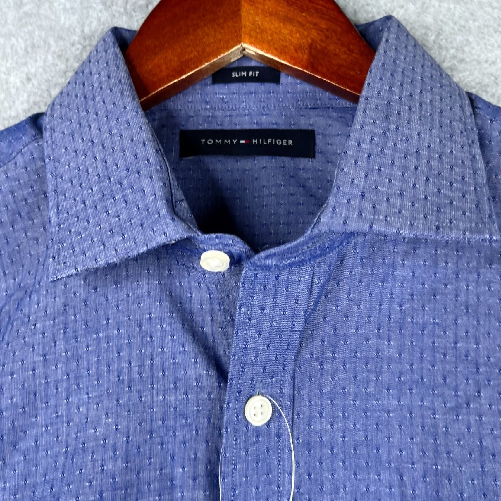 Tommy Hilfiger Tommy Hilfiger Shirt Blue Casual Button-Up Long Sleeve Mens M Dot Pattern Regular Fit Size US M / EU 48-50 / 2 - 4 Thumbnail