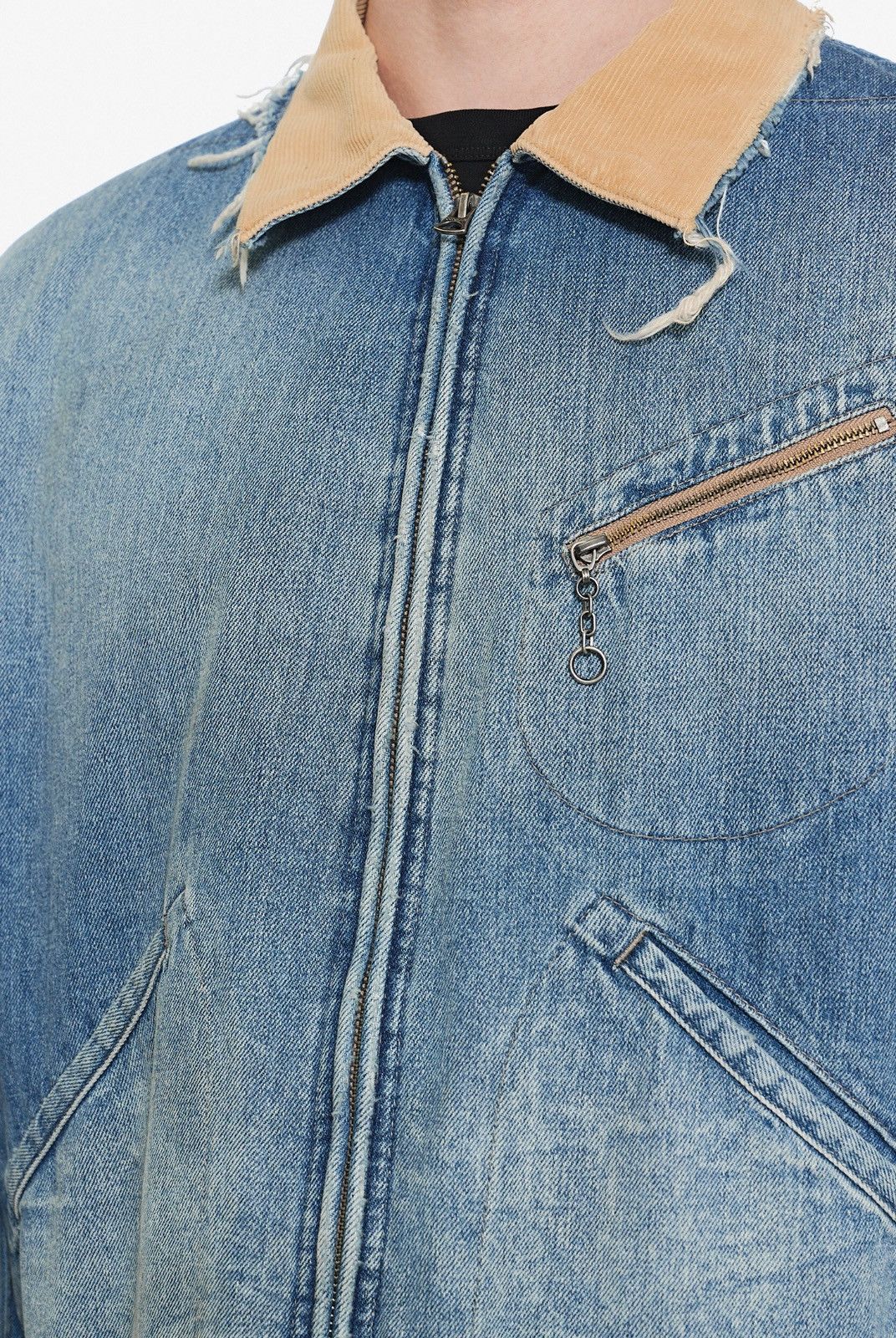 Maison Margiela Last Maison Margiela Corduroy Collar Distressed Denim Jacket Size US L / EU 52-54 / 3 - 3 Thumbnail