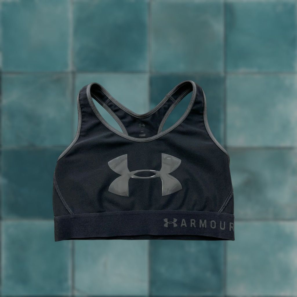Under Armour Under Armour Sports Bra Women’s Small Black Sleeveless Big Logo Size ONE SIZE - 1 Thumbnail