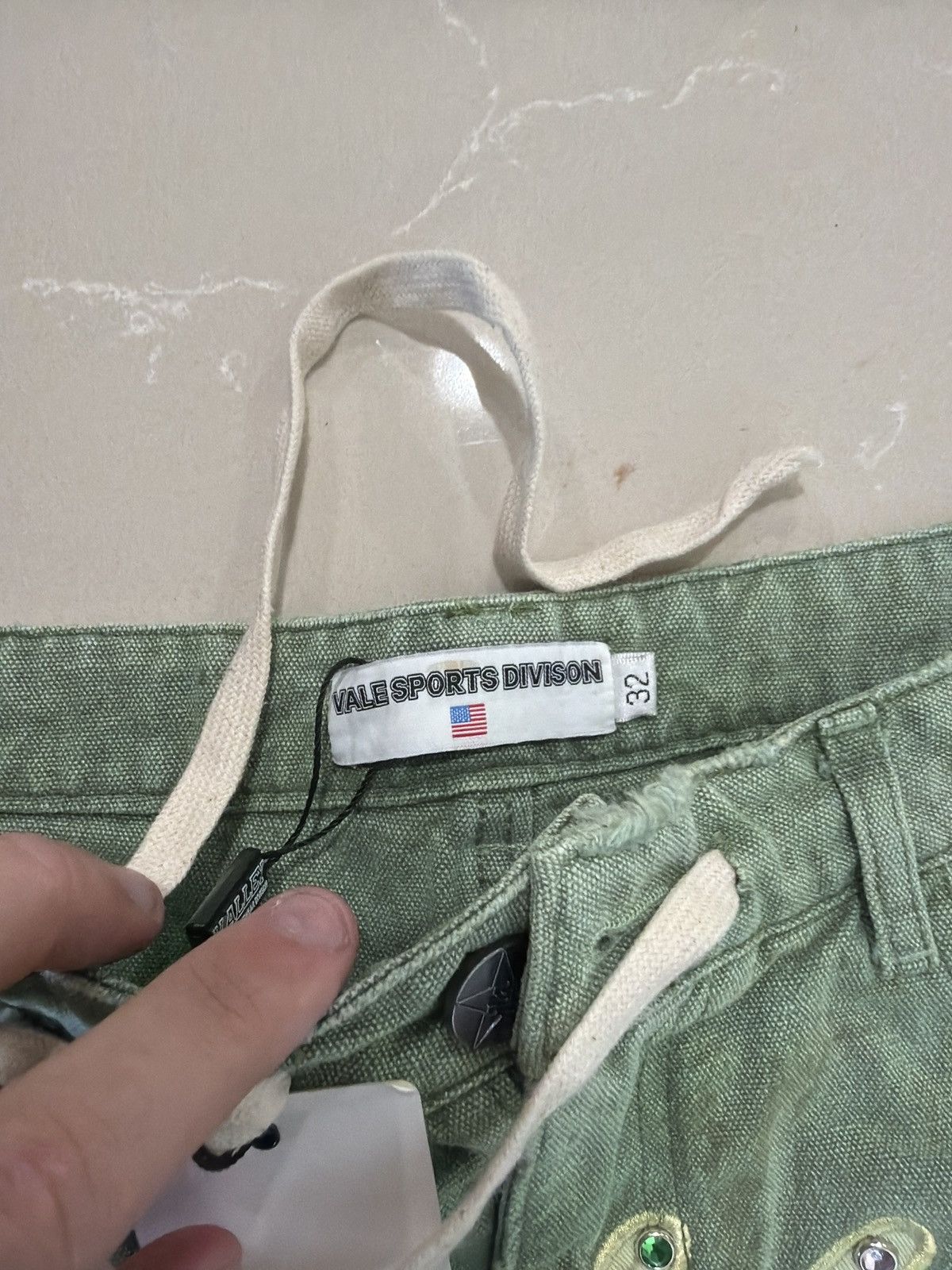 Vale Vale Forever Green Skittle Jorts – Rhinestone 32 New Size US 32 / EU 48 - 8 Thumbnail
