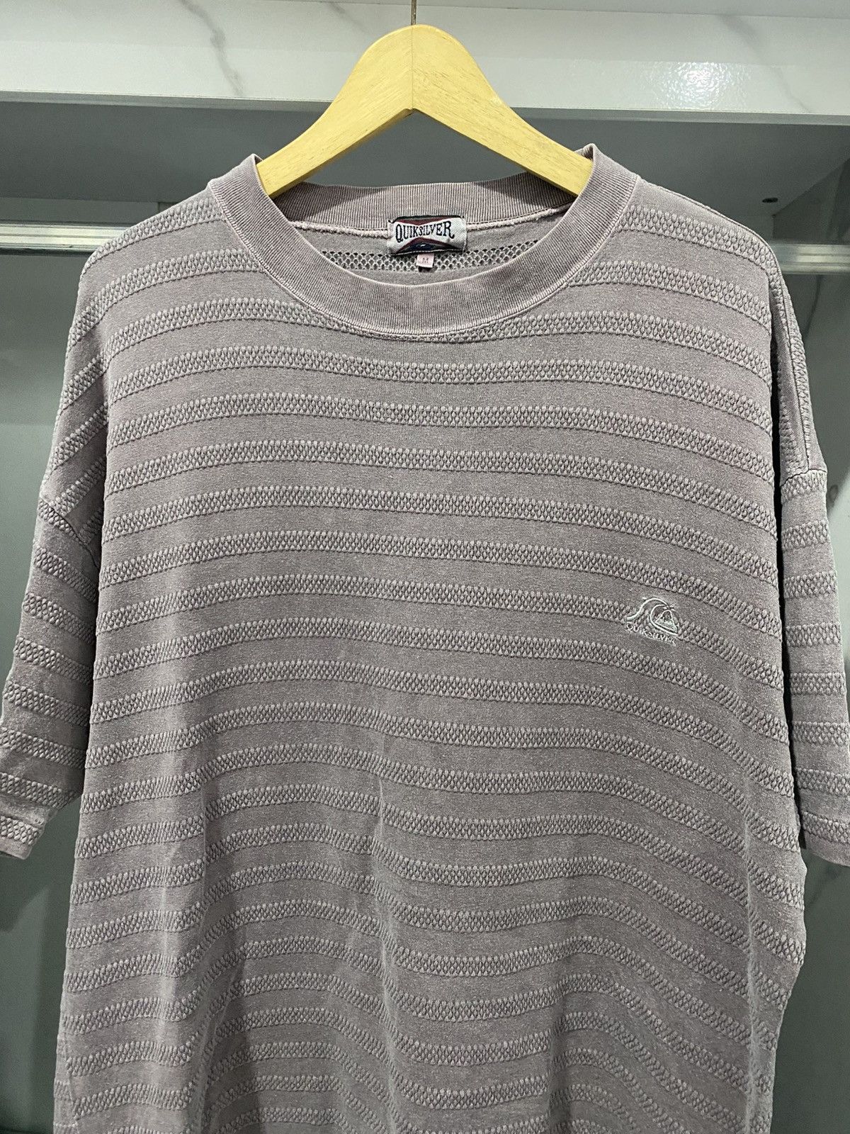 Quiksilver Vintage 80s Quiksilver Striped Tshirt Size US XL / EU 56 / 4 - 2 Thumbnail