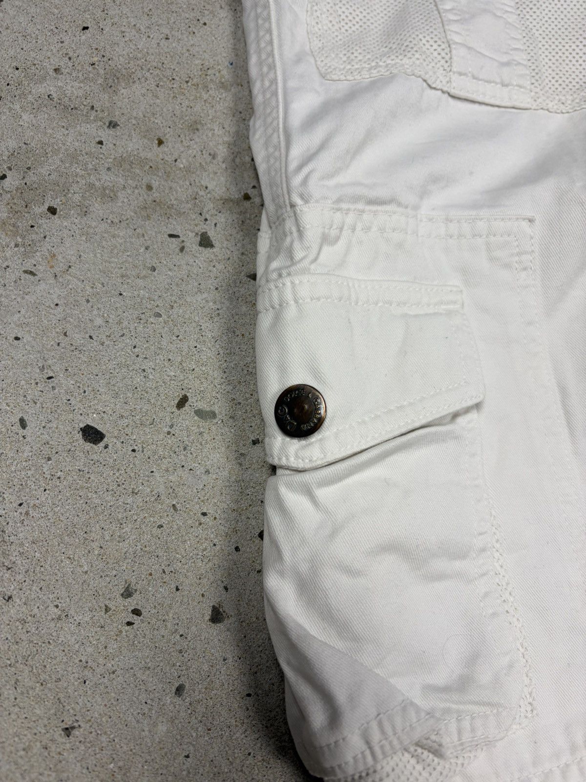 Dolce & Gabbana 2000s Dolce & Gabbana White Baggy Cargo Pants Utility Size 27" / US 4 / IT 40 - 7 Thumbnail