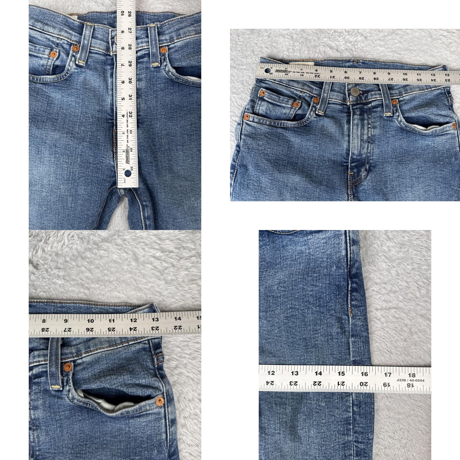 Levi's Levi's Premium Jeans Womens 29x32 Blue Extreme Skinny Fit Jeans Chainsaw Rinse - 5-Pocket Denim Zip Fly Slim City Mens? Size 29" - 9 Thumbnail