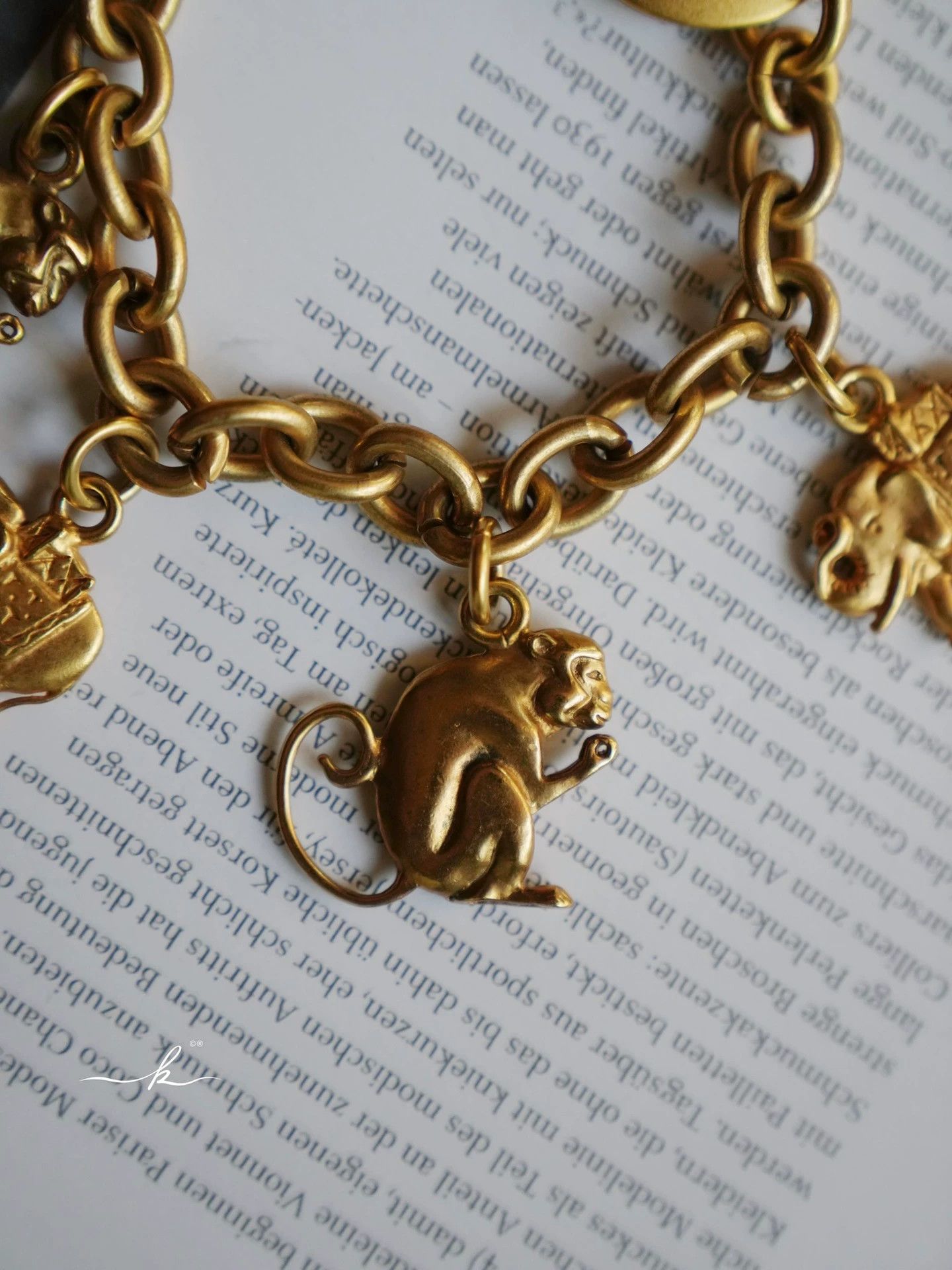 Celine Celine Vintage Monkey & Elephant Gold Bracelet Size ONE SIZE - 5 Thumbnail