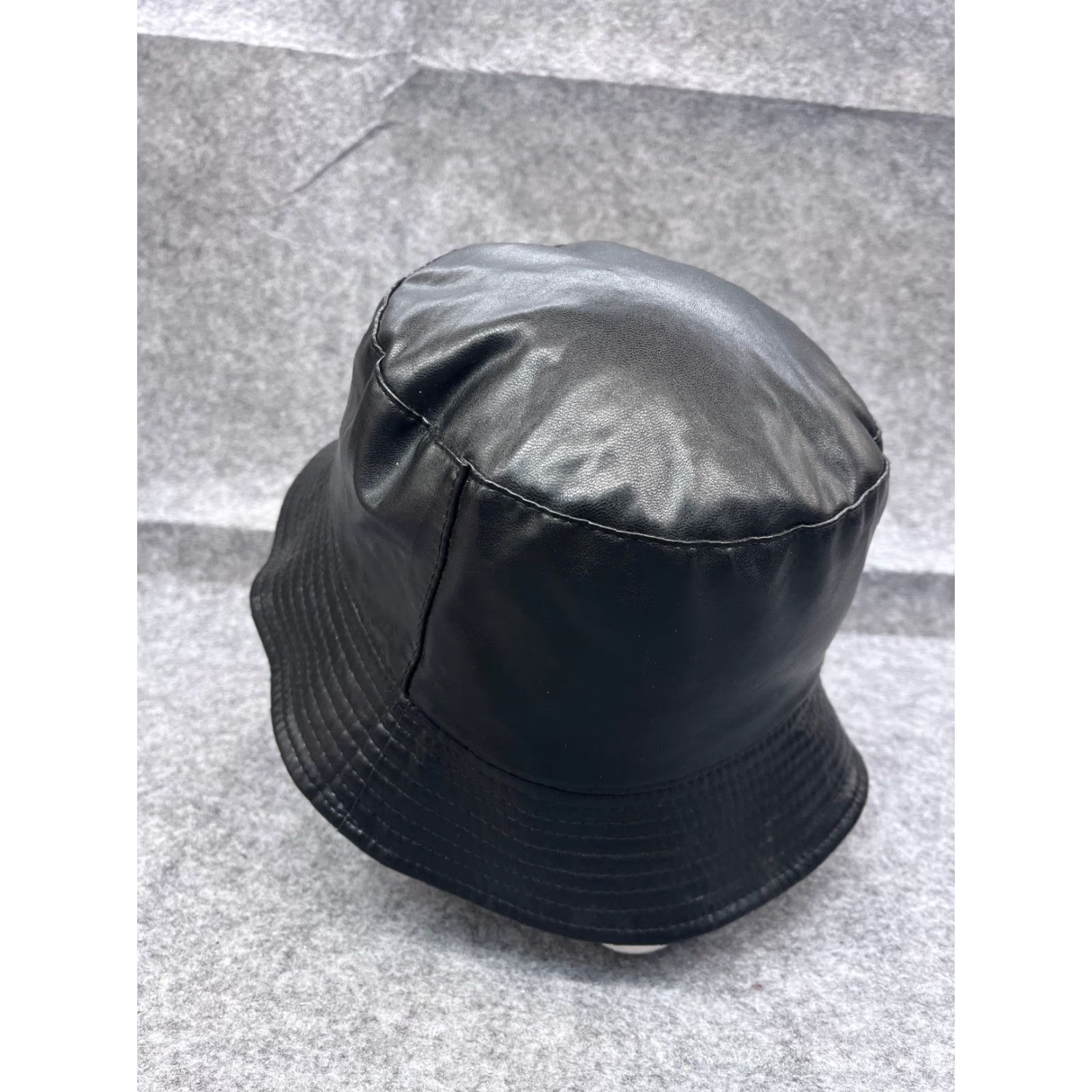 Vintage Momentum Brands Bucket Hat Unisex Adults One Size Black PU Blend Leather Hat Size ONE SIZE - 5 Thumbnail