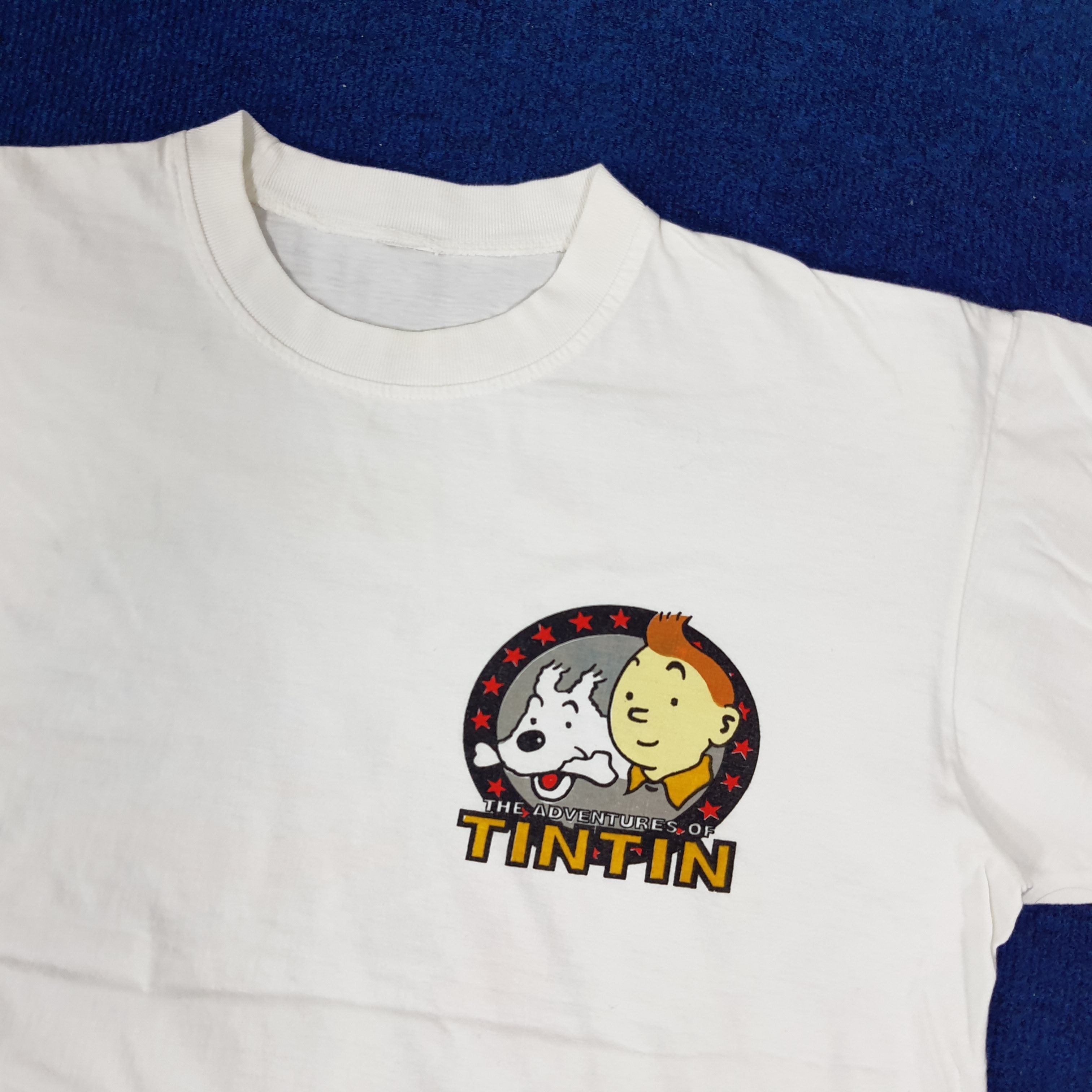 Vintage Vintage Adventure of TinTin & Snowy American Comic Tshirt Size US L / EU 52-54 / 3 - 4 Thumbnail