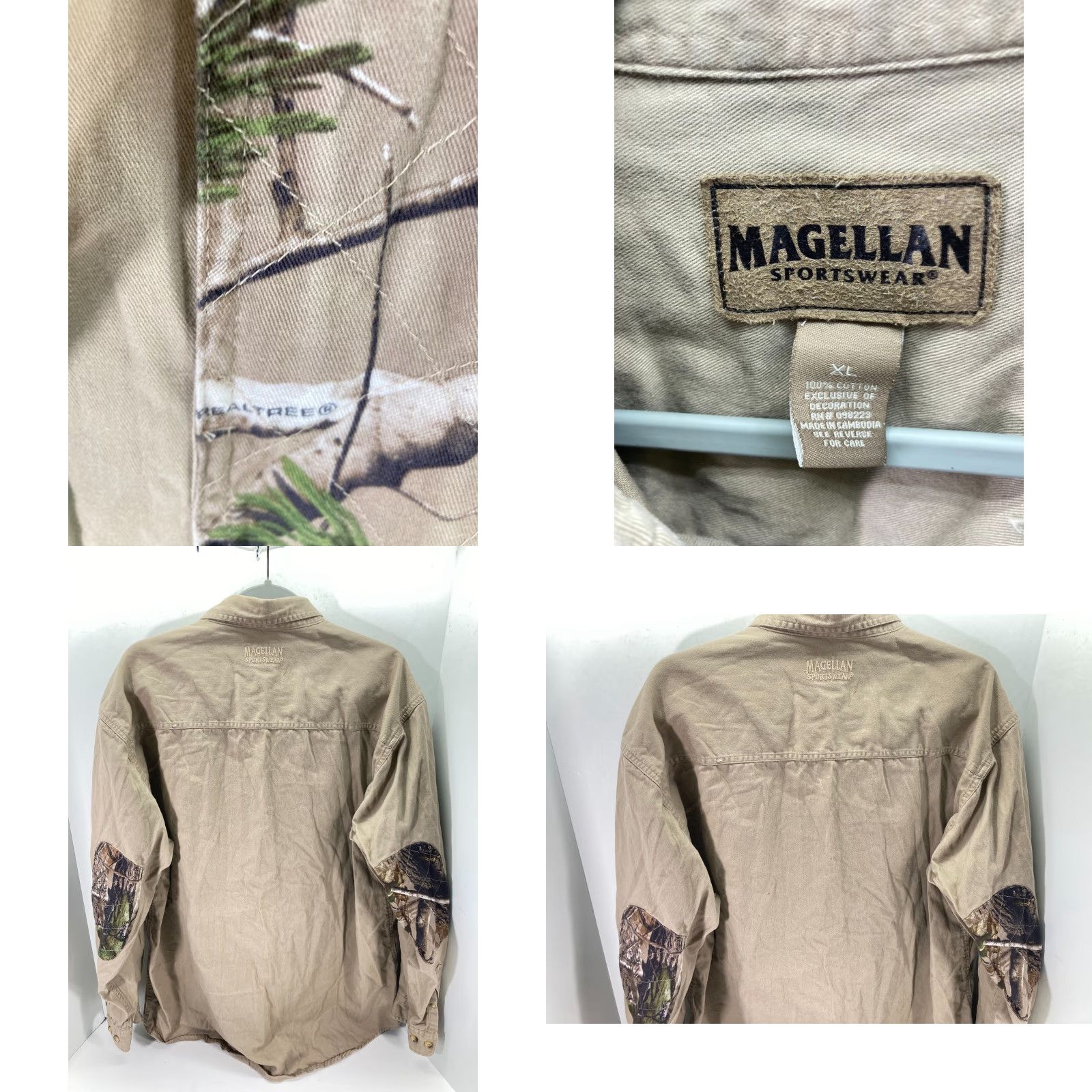Vintage Magellan Sportswear Button Down Shirt Mens XL Khaki Camo Long Sleeve Hunting Size US XL / EU 56 / 4 - 8 Thumbnail