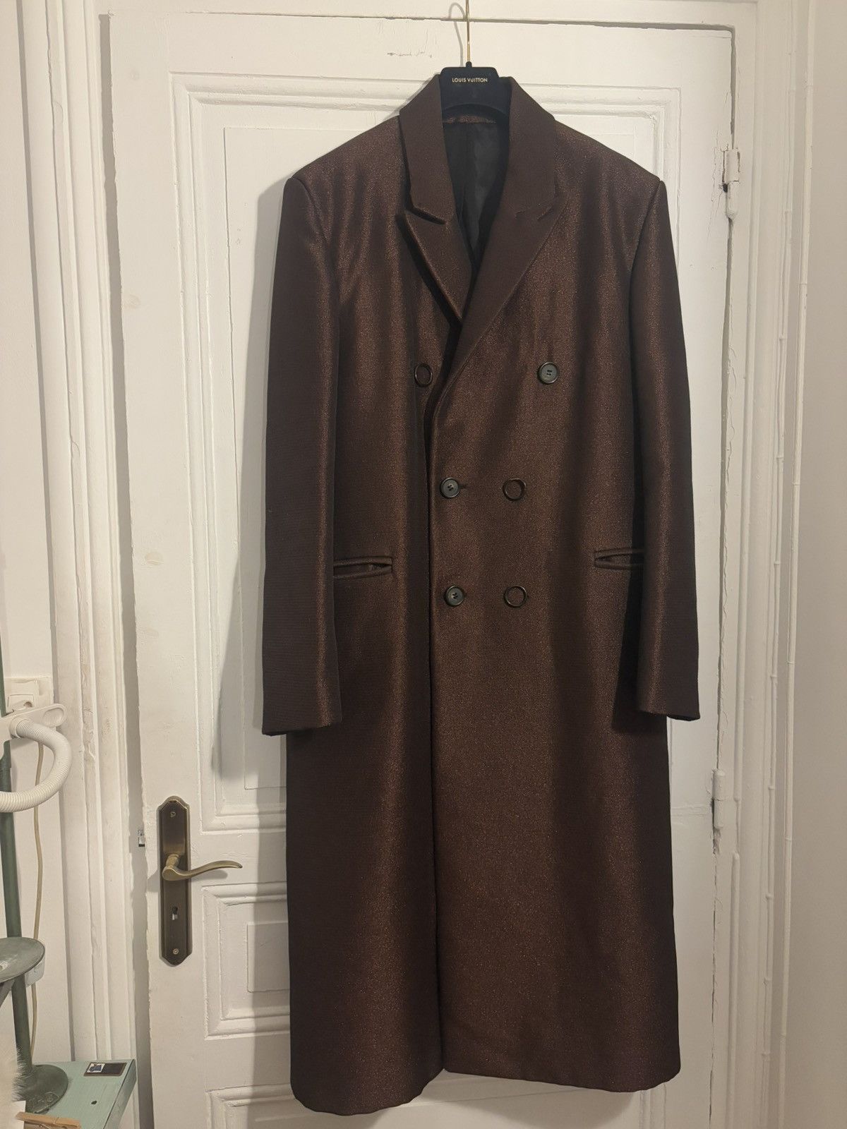 Acne Studios Acne Studios long coat in shiny brow Size US L / EU 52-54 / 3 - 1 Thumbnail