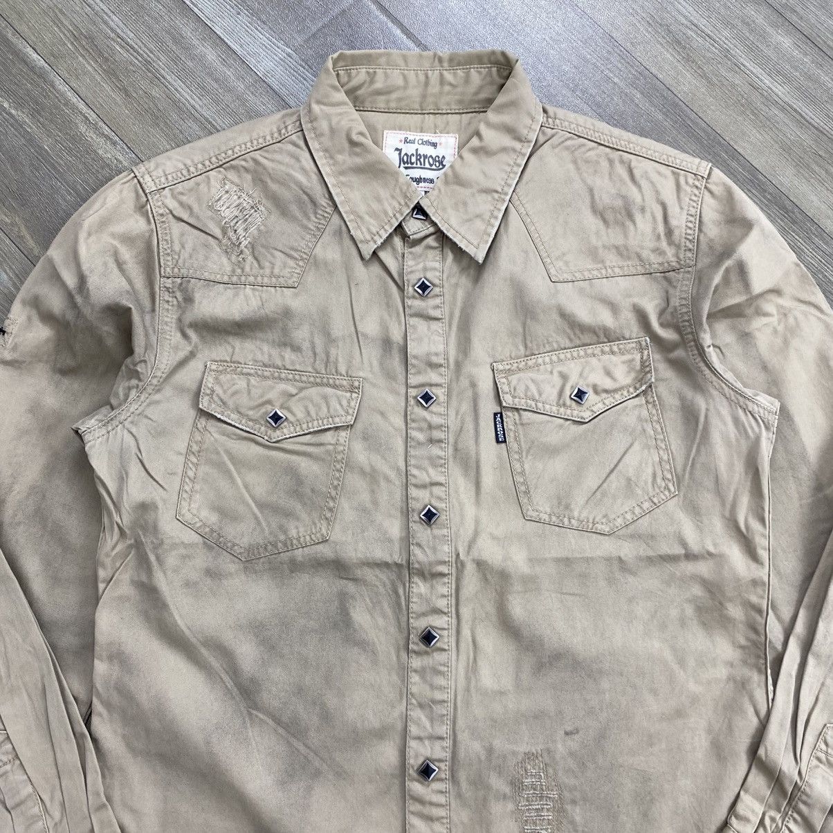 JACKROSE 2000s Jackrose Distressed Hysteric Glamour Lgb Western Shirt Size US M / EU 48-50 / 2 - 2 Thumbnail