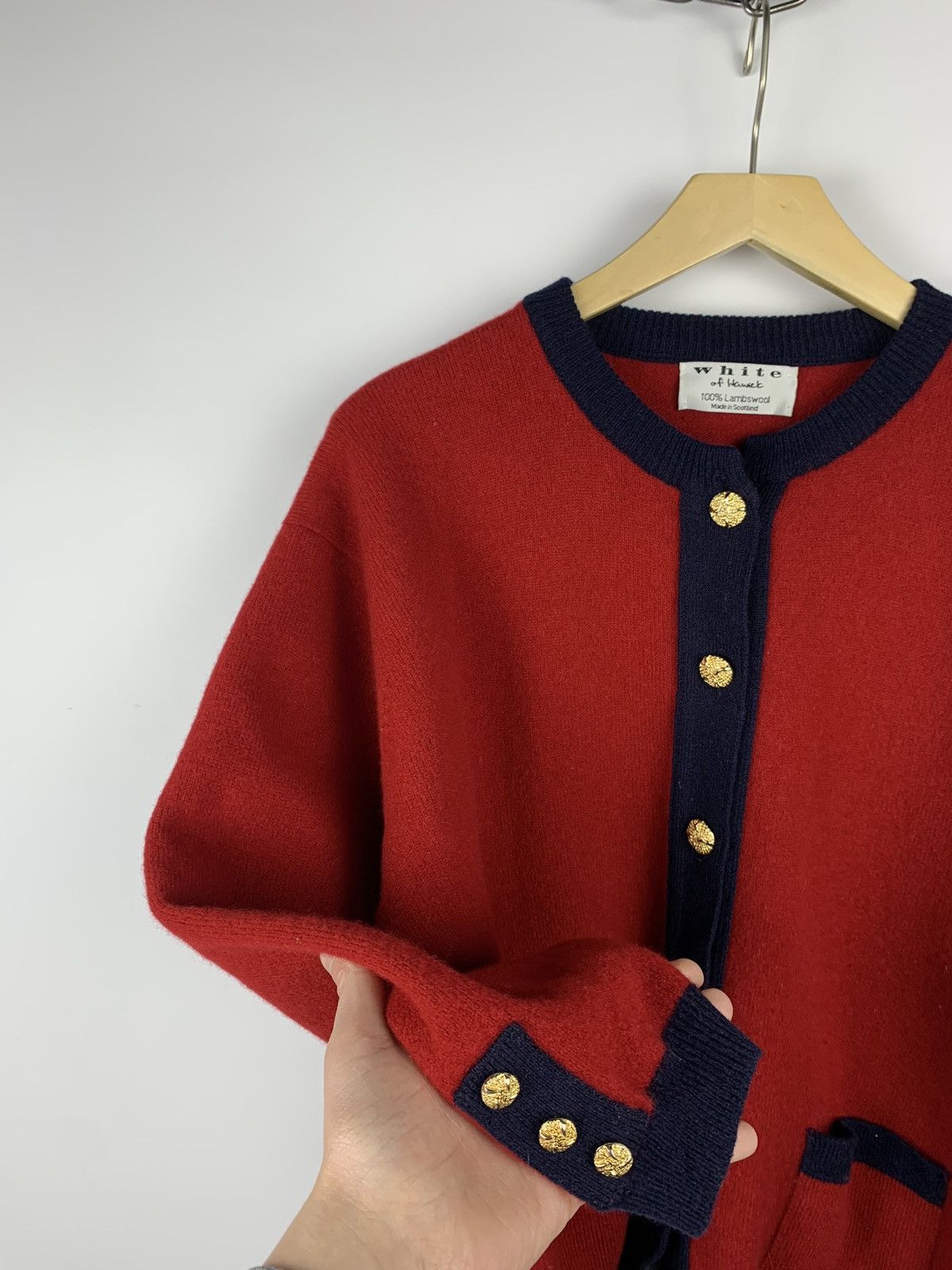 Designer Vintage White Of Hawick Wool Cardigan Buttons Women’s Size L Size L / US 10 / IT 46 - 4 Thumbnail