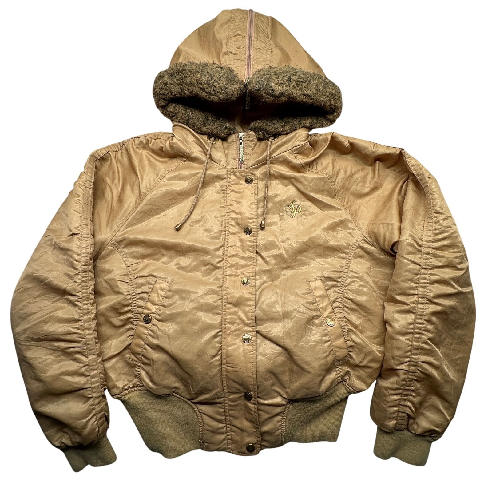 Southpole Vintage Y2K Southpole Gold Flight Bomber Jacket Womens Small Size S / US 4 / IT 40 - 1 Thumbnail