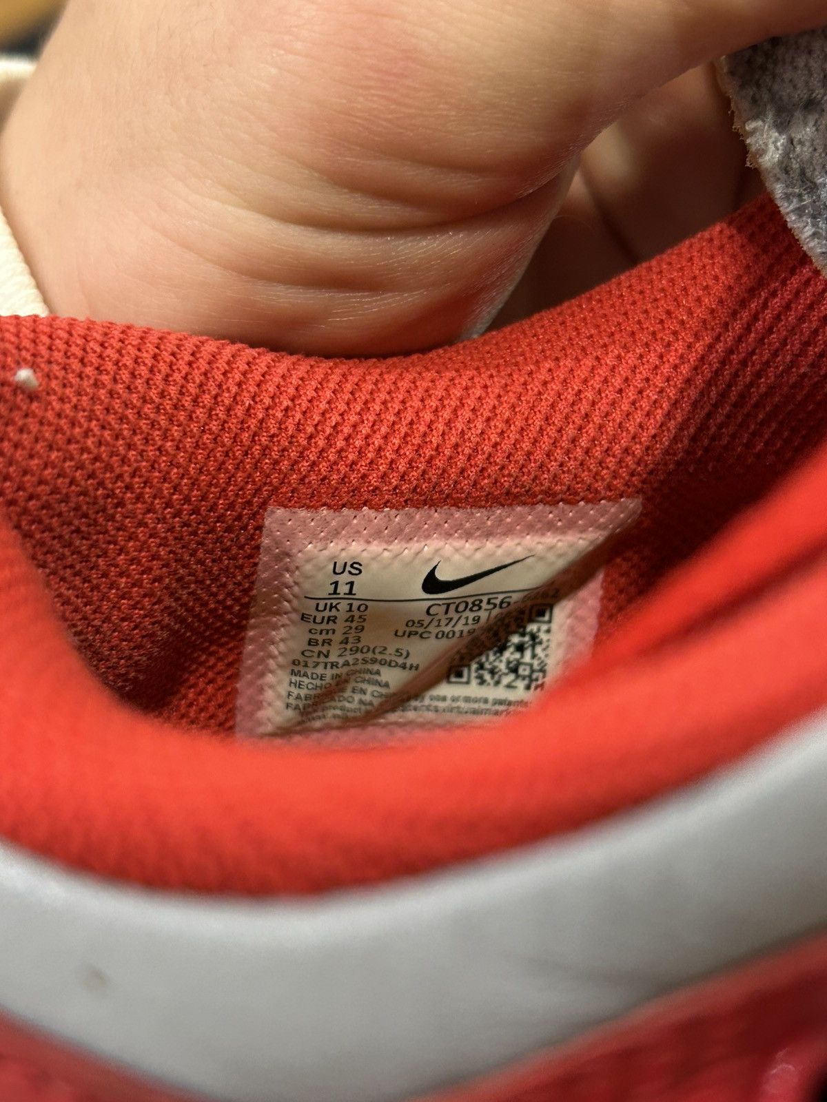 Nike Nike Dunk Low ‘Off-White University Red’ Size US 11 / EU 44 - 6 Thumbnail