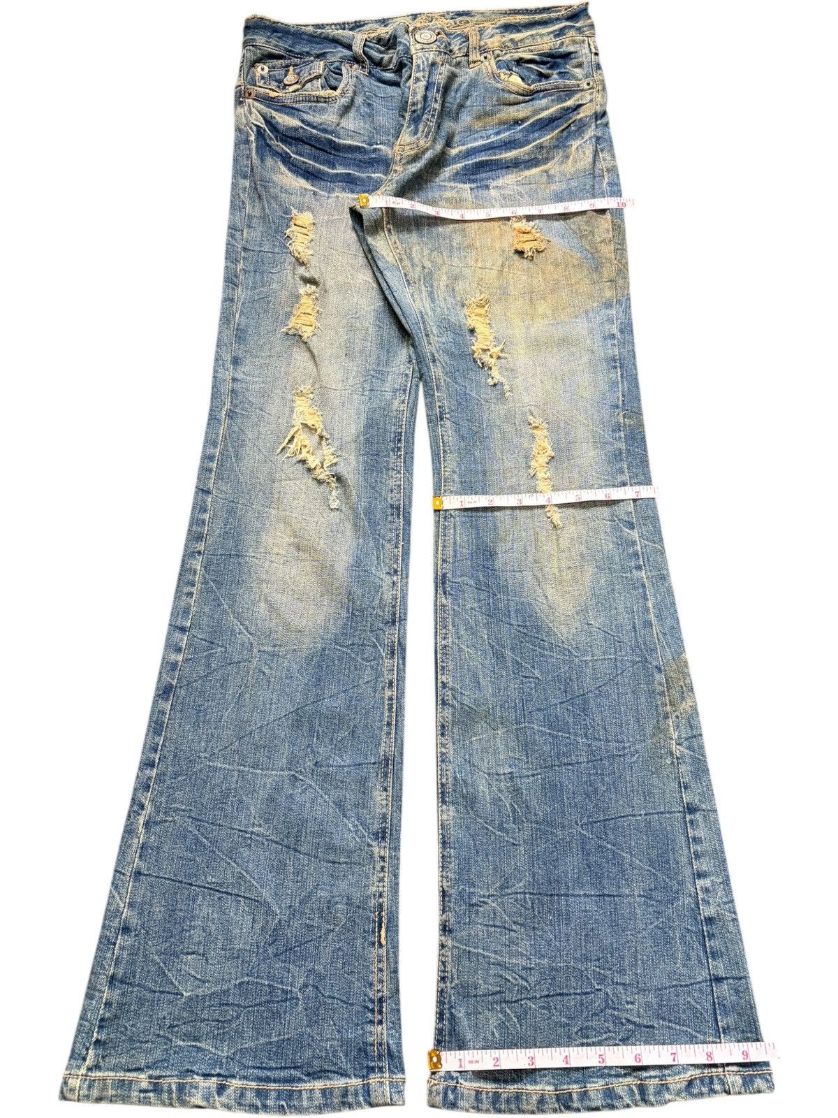 Hysteric Glamour Vintage Japanese Brand Distress Low Rise Flare Jeans Size 28" / US 6 / IT 42 - 8 Thumbnail