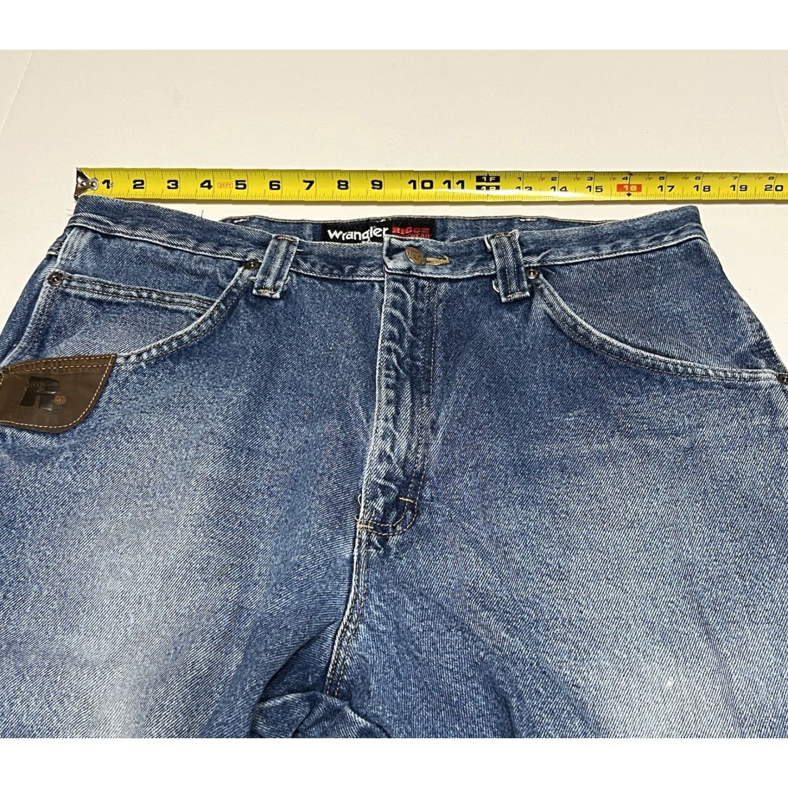 Wrangler Wrangler Riggs Workwear Carpenter Denim Cutoff Shorts Jorts Size 36 Disstressed - 5-Pocket Design, Hammer Loop, Denim, Blue, Men, Regular Fit Size US 36 / EU 52 - 3 Thumbnail