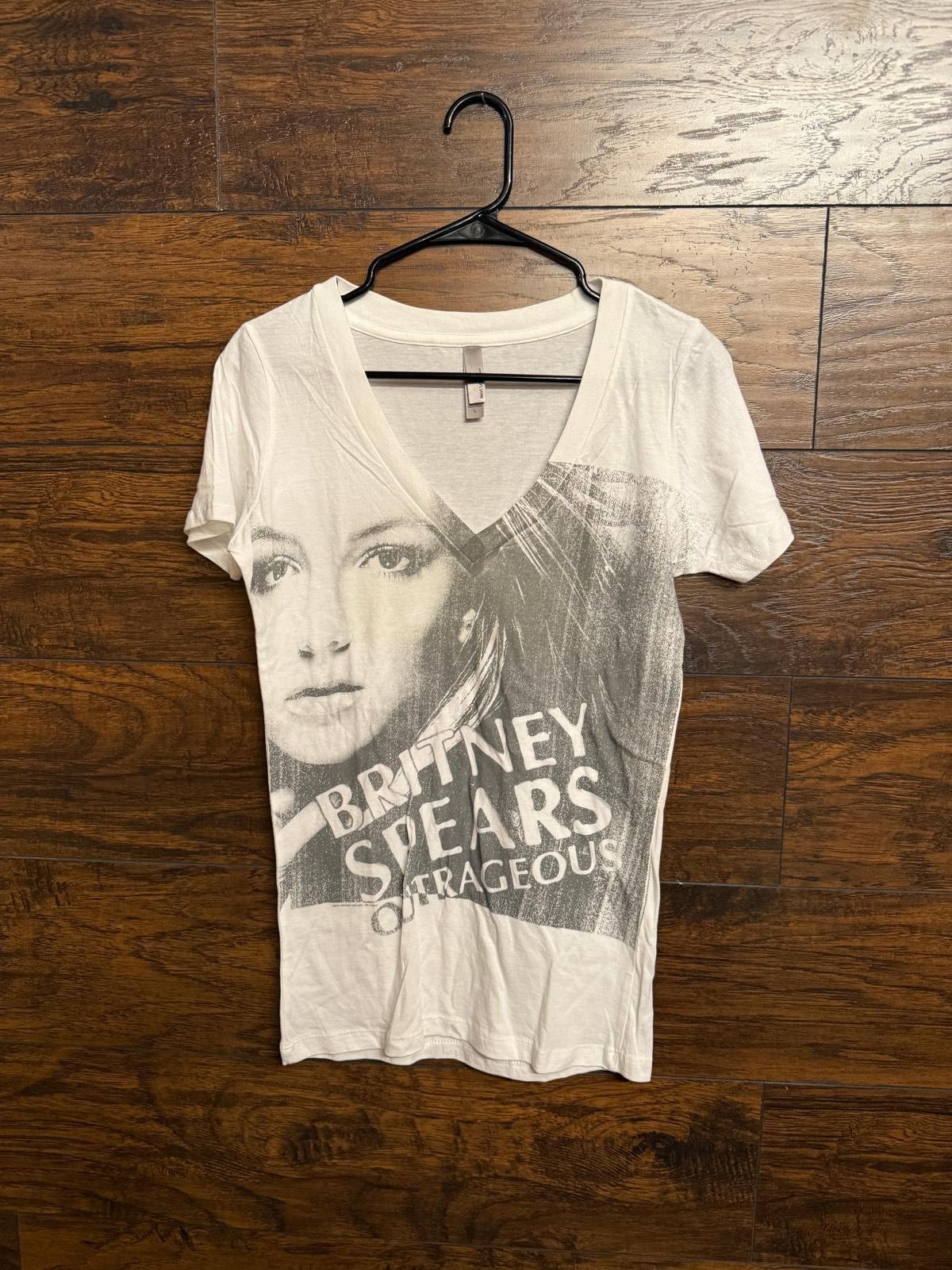 Next Level Apparel Britney Spears Outrageous Song T-shirt Junior Tee V-Neck Size L / US 10 / IT 46 - 1 Thumbnail