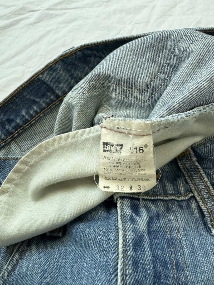 Levi's Vintage 90 Faded Blue Levis 516 Acid Washed Denim Jeans Size US 32 / EU 48 - 3 Thumbnail
