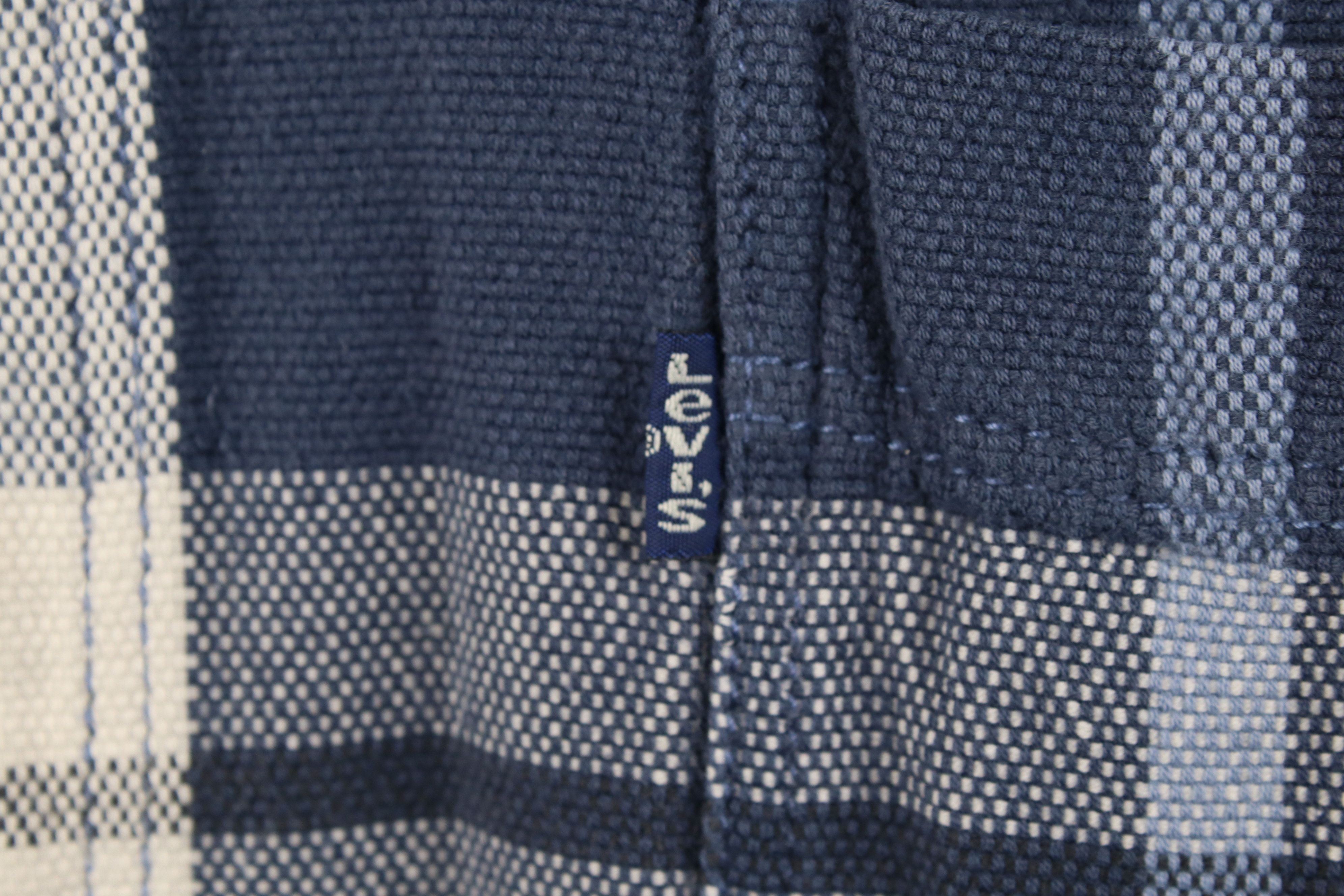 Levi's Vintage 90s Levis Baggy Fit Collared Button Shirt Blue Plaid Size US L / EU 52-54 / 3 - 7 Thumbnail