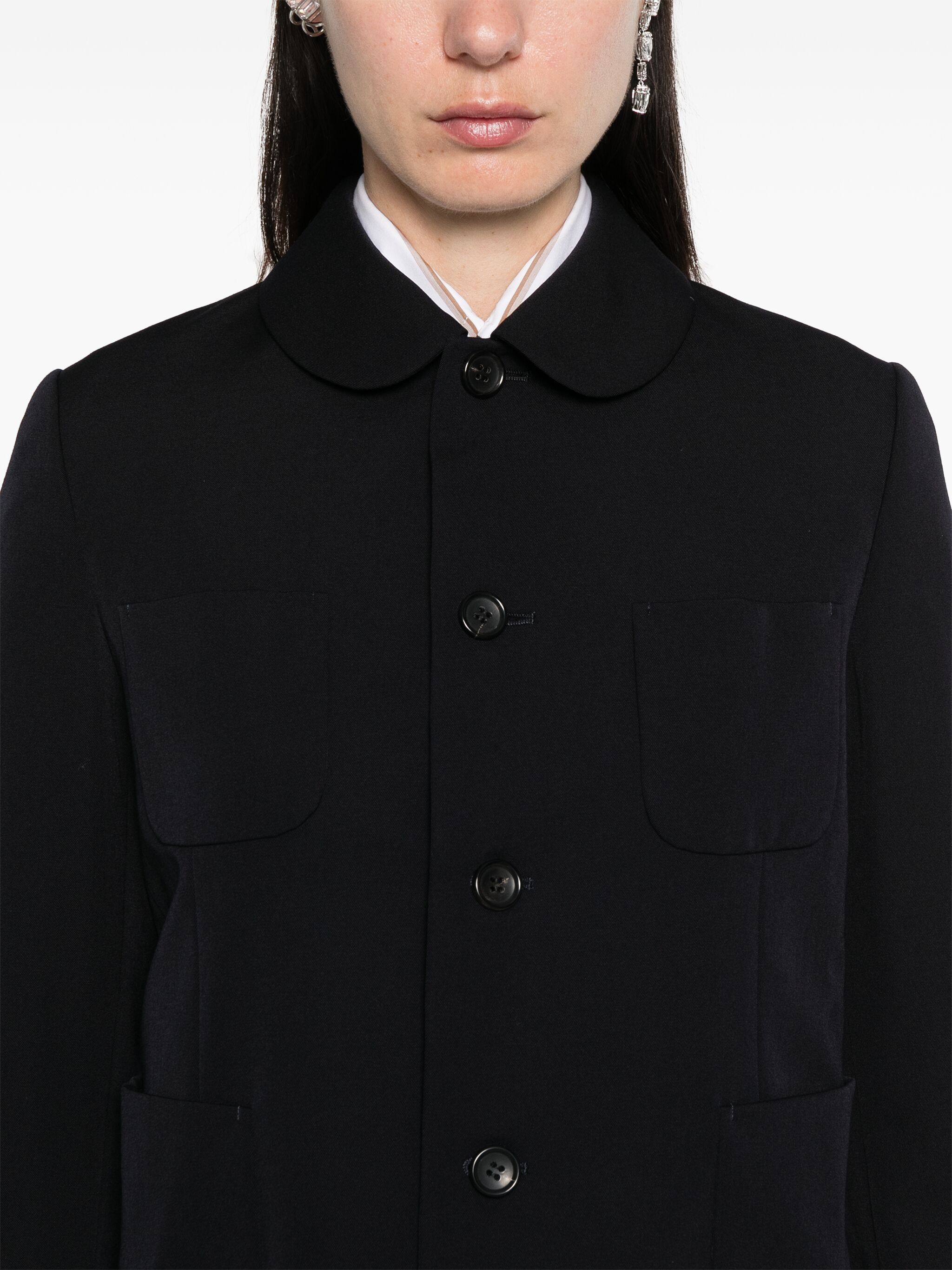 Comme des Garcons Girl o1mle1224 Wool Blazer Jacket in Black Size M / US 6-8 / IT 42-44 - 4 Thumbnail