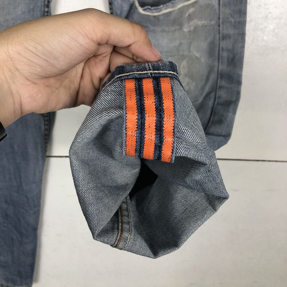 Adidas 🔥RARE DISTRESSED DENIM JEANS DIESEL X ADIDAS STREETWEAR Size US 30 / EU 46 - 12 Thumbnail