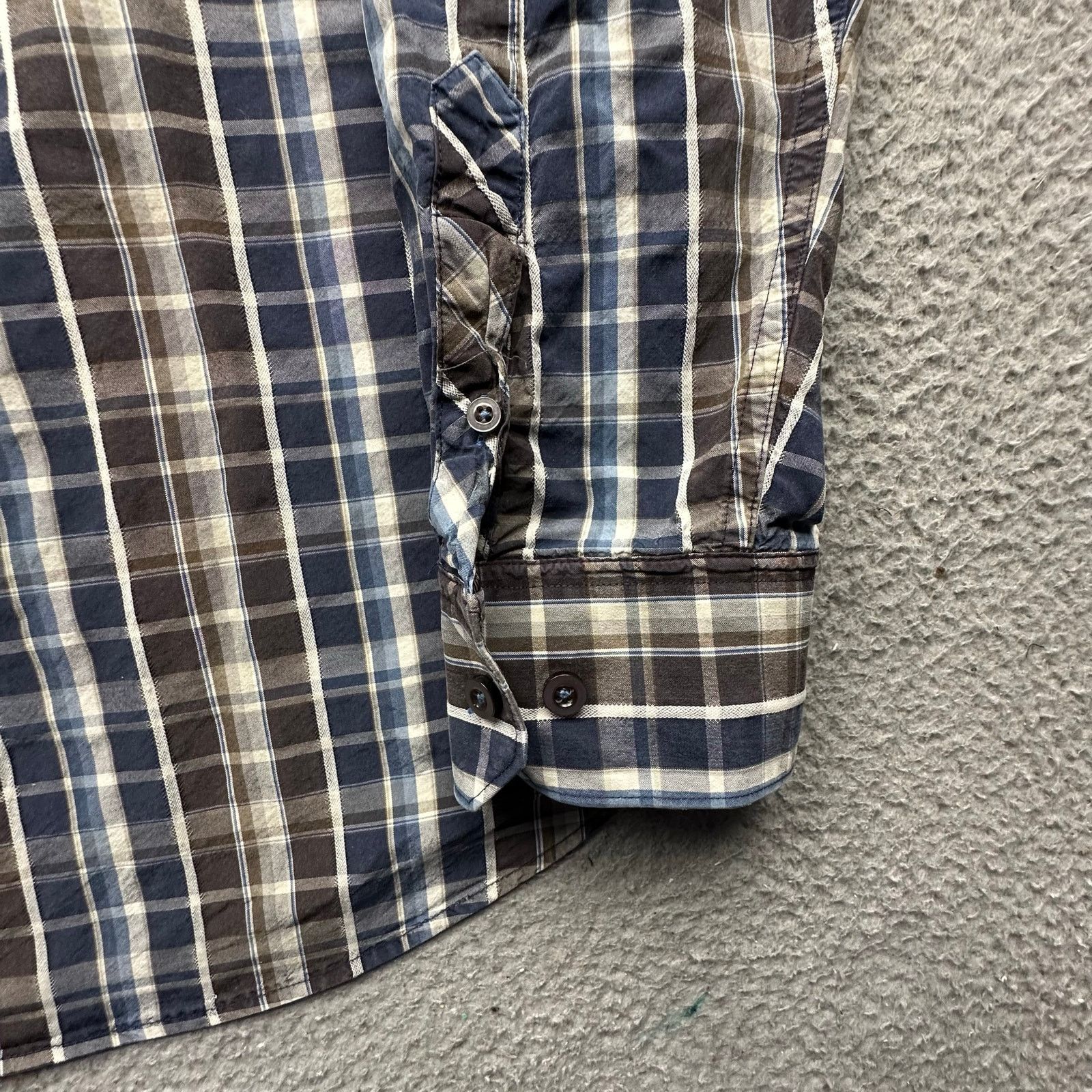 Tommy Bahama Tommy Bahama 100% Silk Button Dress Shirt Mens L Plaid Navy Size US L / EU 52-54 / 3 - 6 Thumbnail