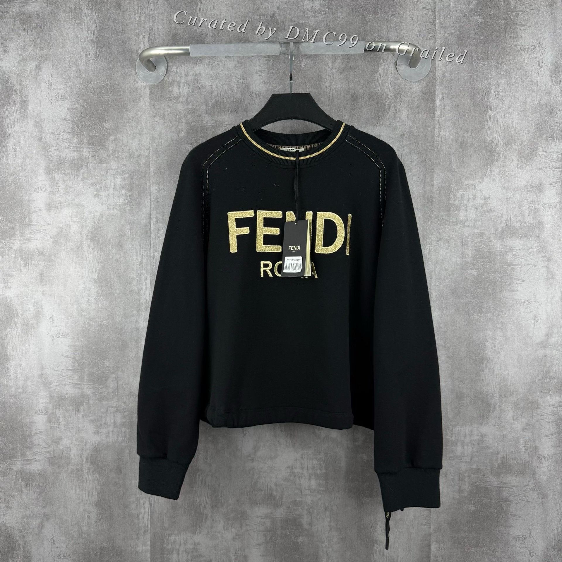 Fendi Fendi Gold Embroidered Logo Sweatshirt Size L / US 10 / IT 46 - 1 Thumbnail