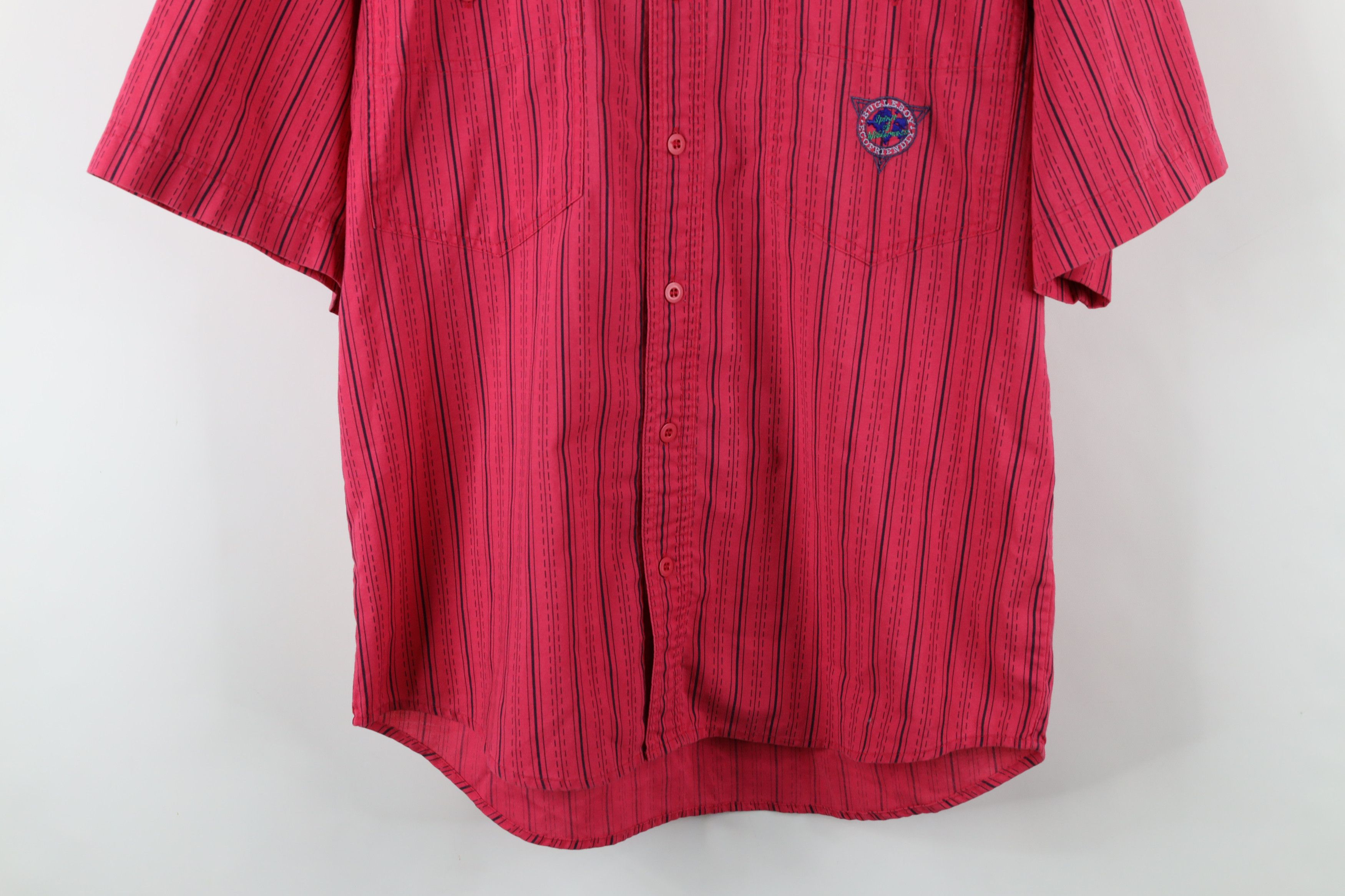 Vintage Vintage 90s Streetwear Short Sleeve Button Down Shirt Pink Size US M / EU 48-50 / 2 - 3 Thumbnail