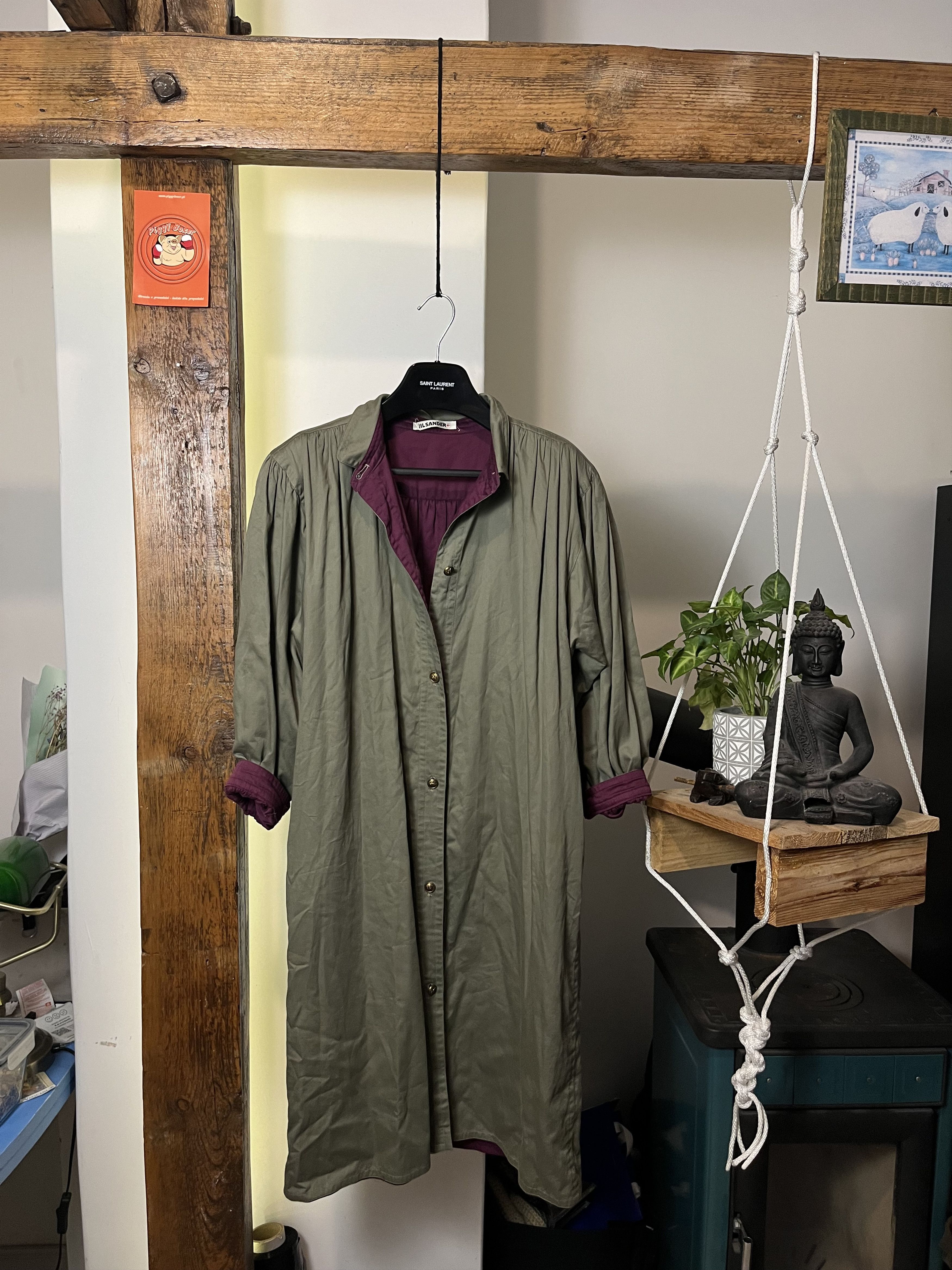 image of Archival Clothing x Jil Sander 80's Jil Sander Plus Archive Coat in Khaki Green, Women's (Size Smal