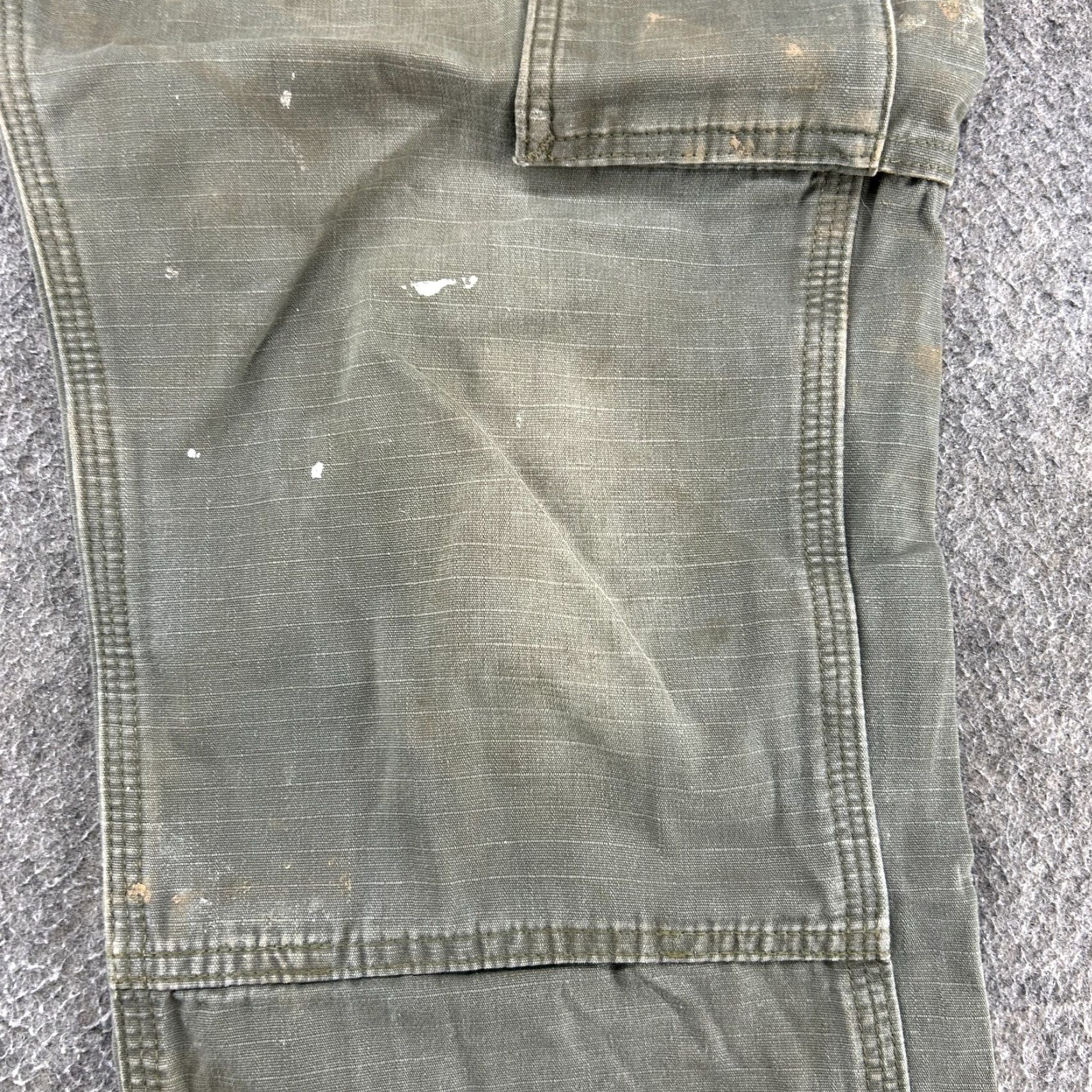 Carhartt VINTAGE Carhartt Pants Mens 34x29 Green Cargo Ripstop Relaxed Workwear Thrashed B342 MOS Size US 34 / EU 50 - 6 Thumbnail